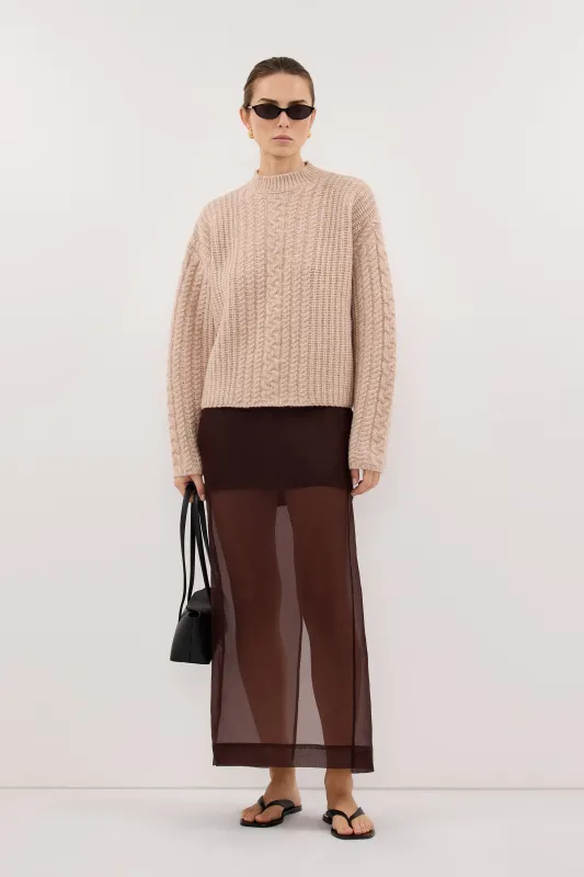 JOLIE OAT CABLE KNIT SWEATER made by Dissh