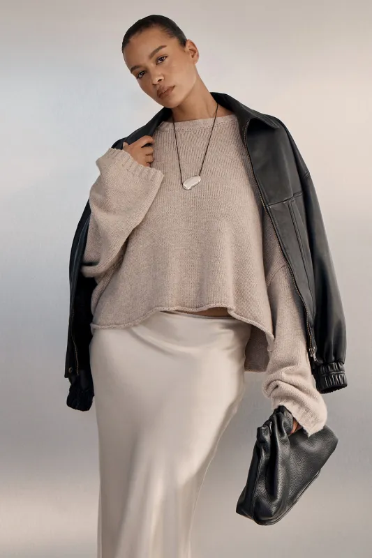 ADELINE OAT MARLE CASHMERE BLENT KNIT JUMPER made by Dissh
