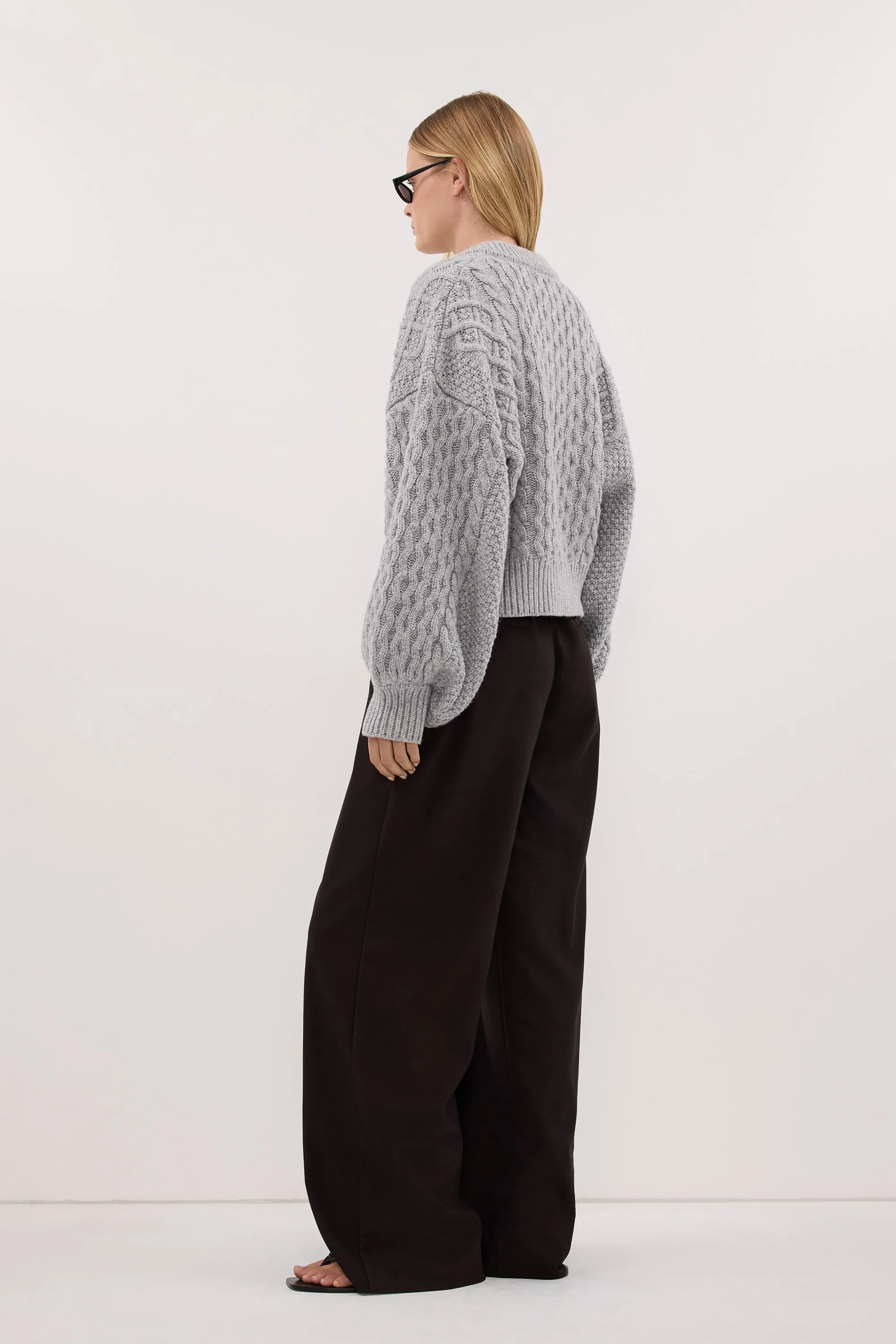 CARMEN SILVER CABLE KNIT CARDIGAN sold by Dissh product image thumbnail 4