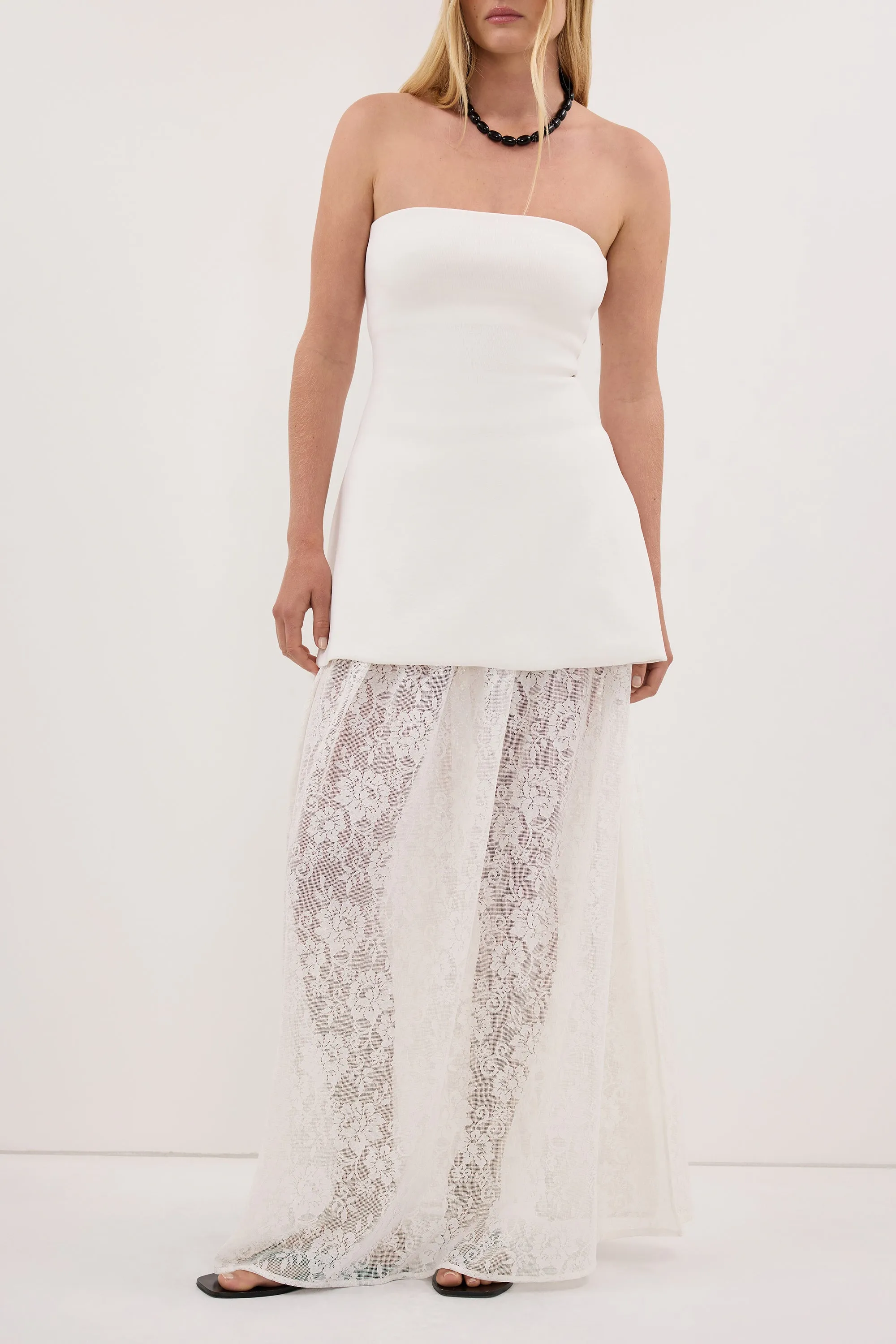 ANYA WHITE LACE MAXI SKIRT sold by Dissh product image thumbnail 2