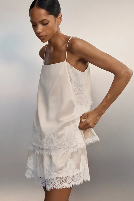 SELENE OYSTER SATIN CAMI made by Dissh