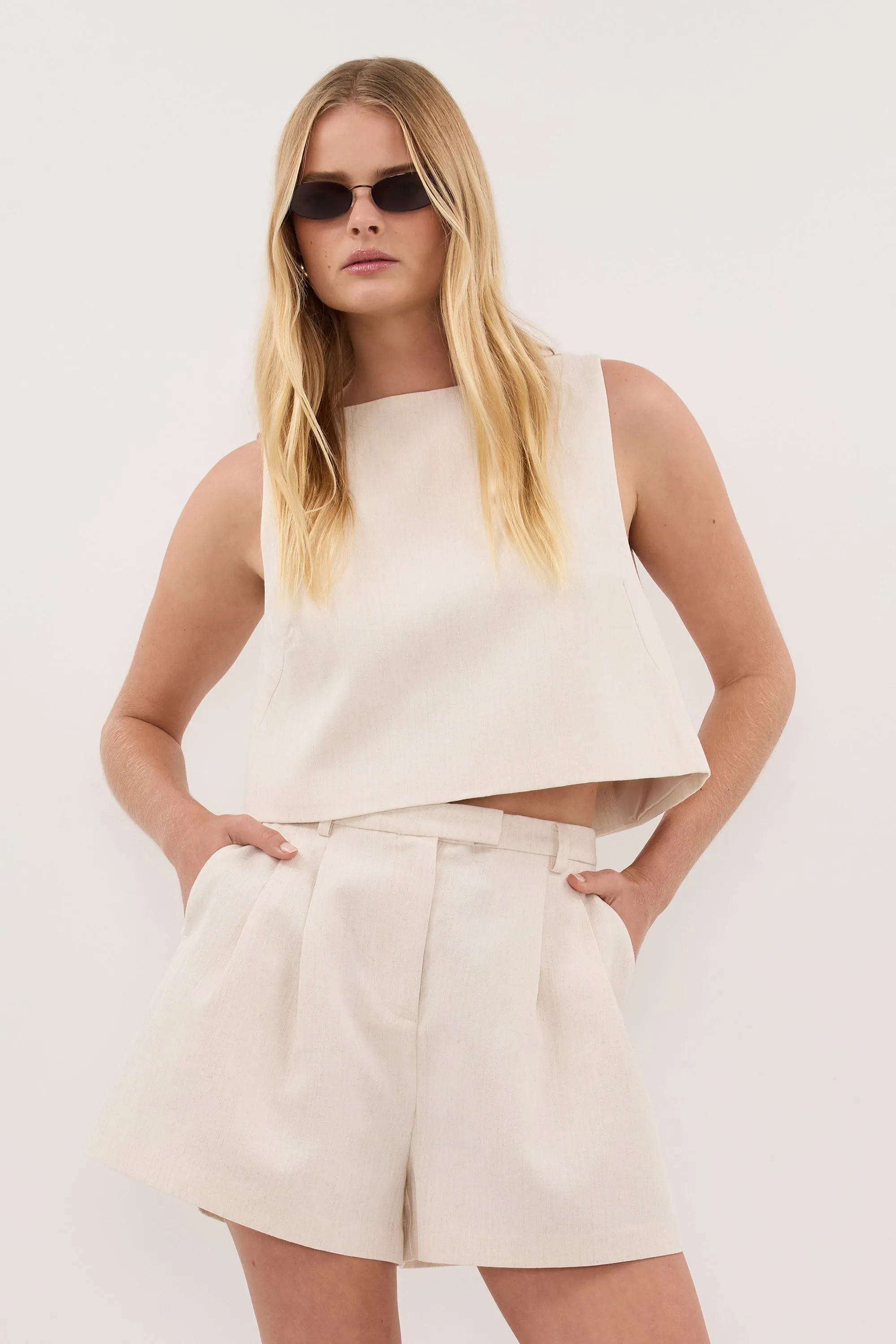 ROSALIE CREAM MARLE SHELL TOP sold by Dissh product image thumbnail 2