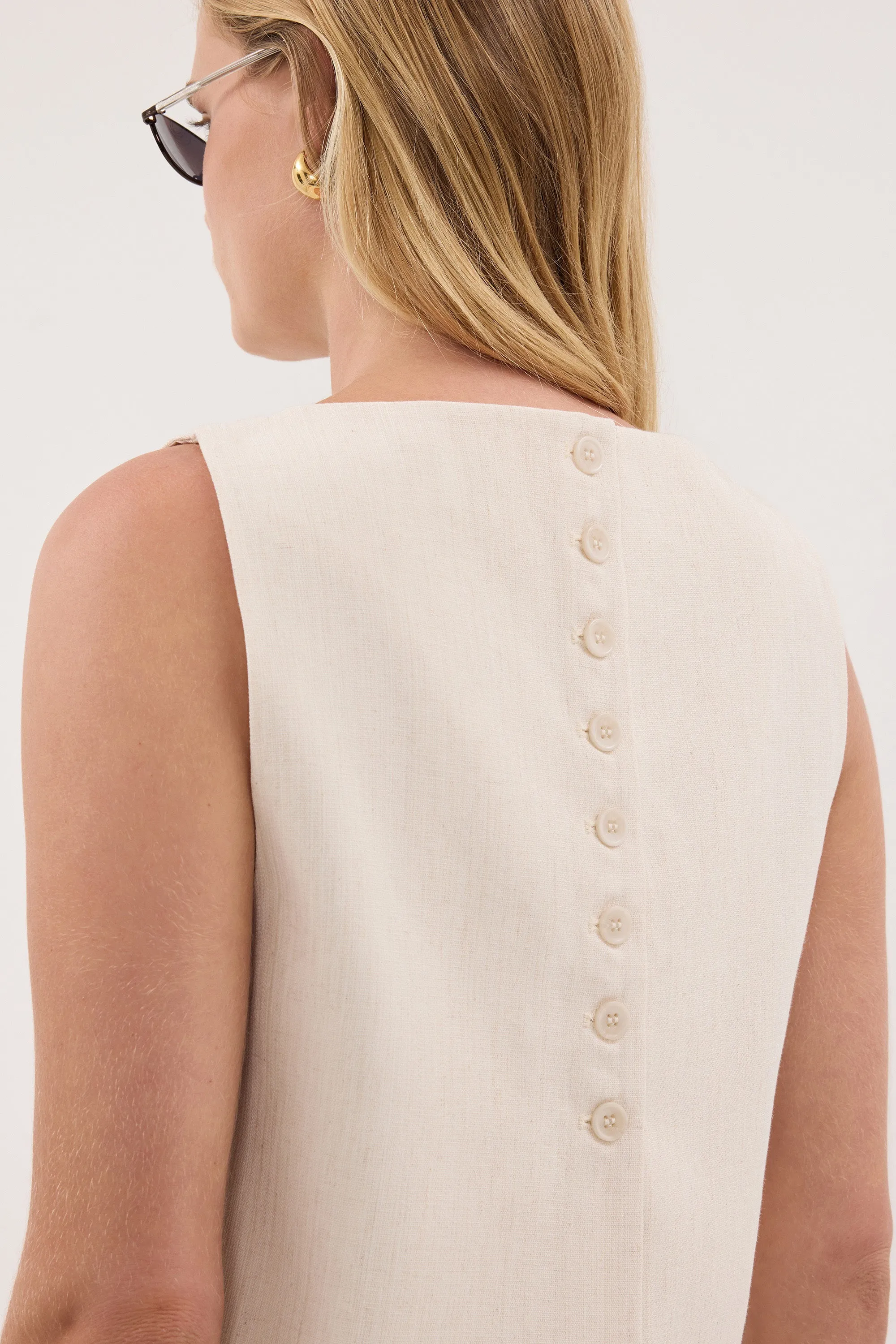 ROSALIE CREAM MARLE SHELL TOP sold by Dissh product image thumbnail 5