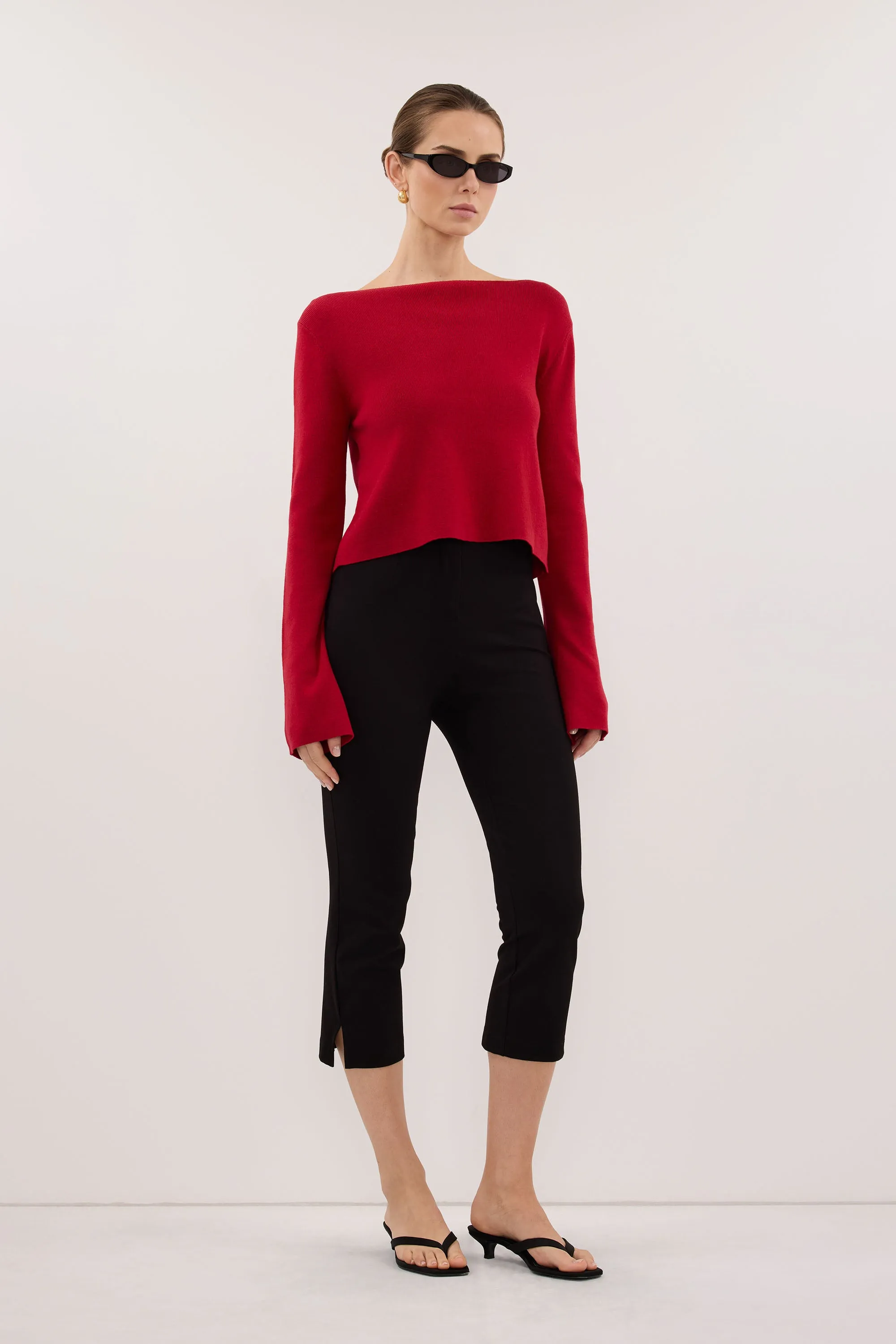 ILLARIA BURNT RED WIDE SLEEVE KNIT TOP sold by Dissh product image thumbnail 3