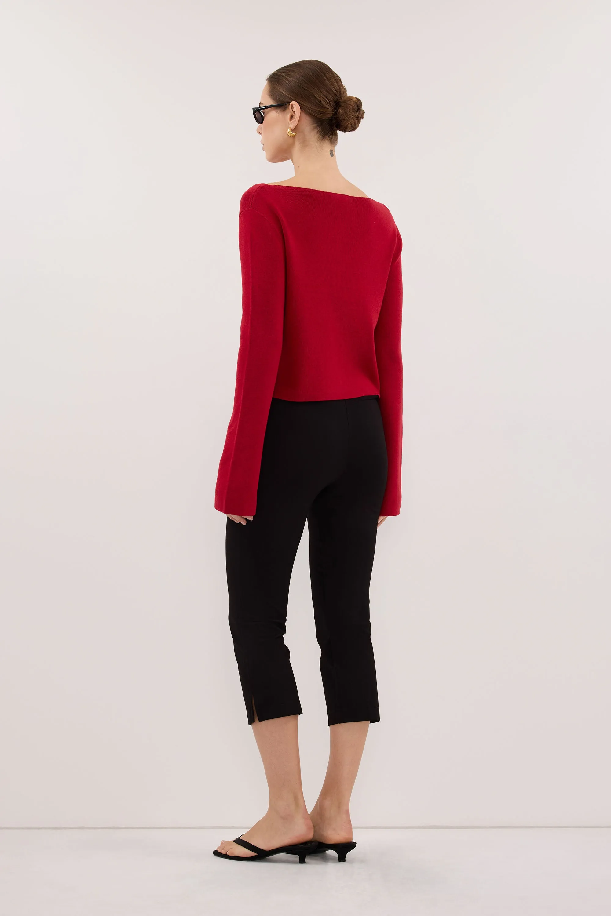 ILLARIA BURNT RED WIDE SLEEVE KNIT TOP sold by Dissh product image thumbnail 4