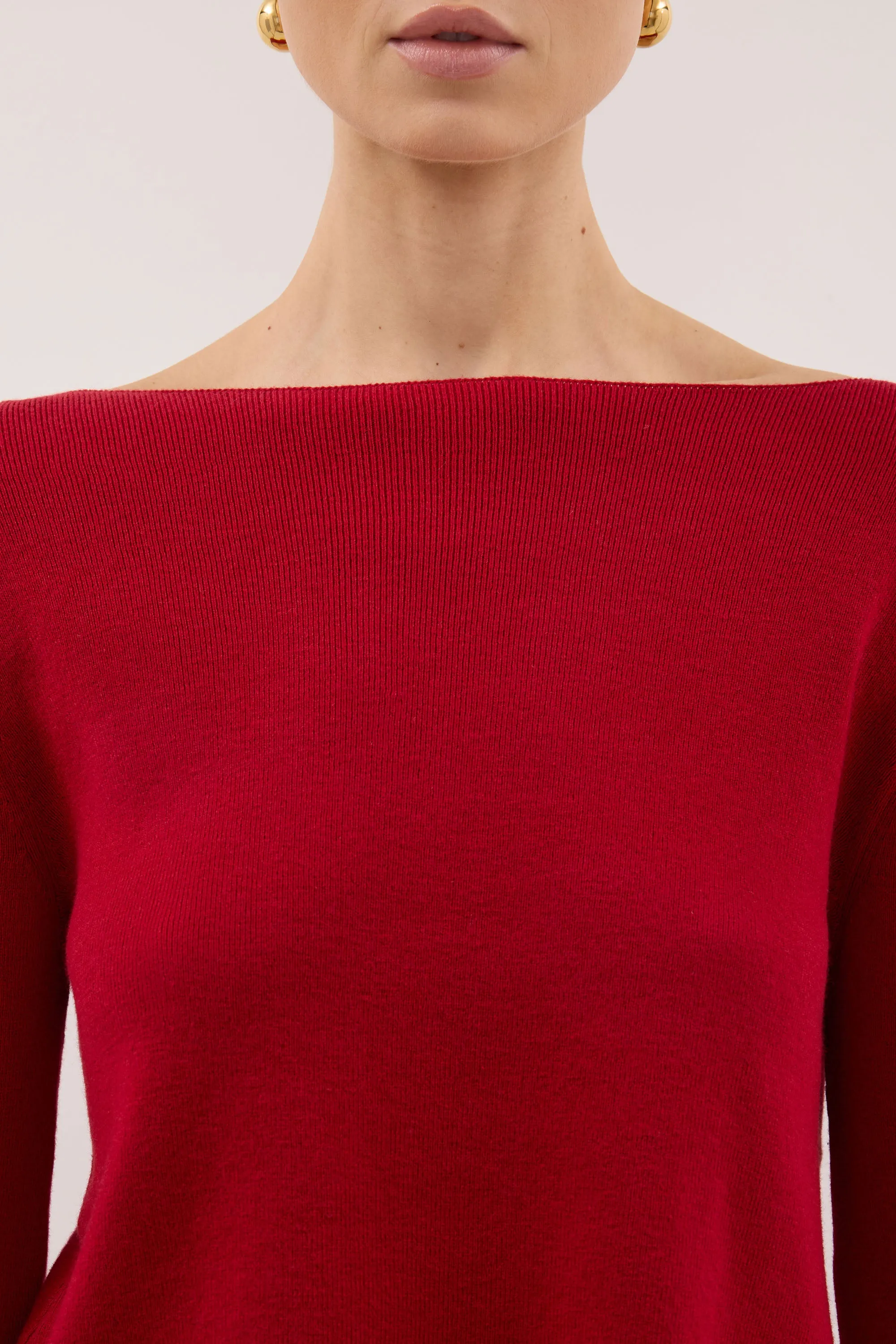 ILLARIA BURNT RED WIDE SLEEVE KNIT TOP sold by Dissh product image thumbnail 5