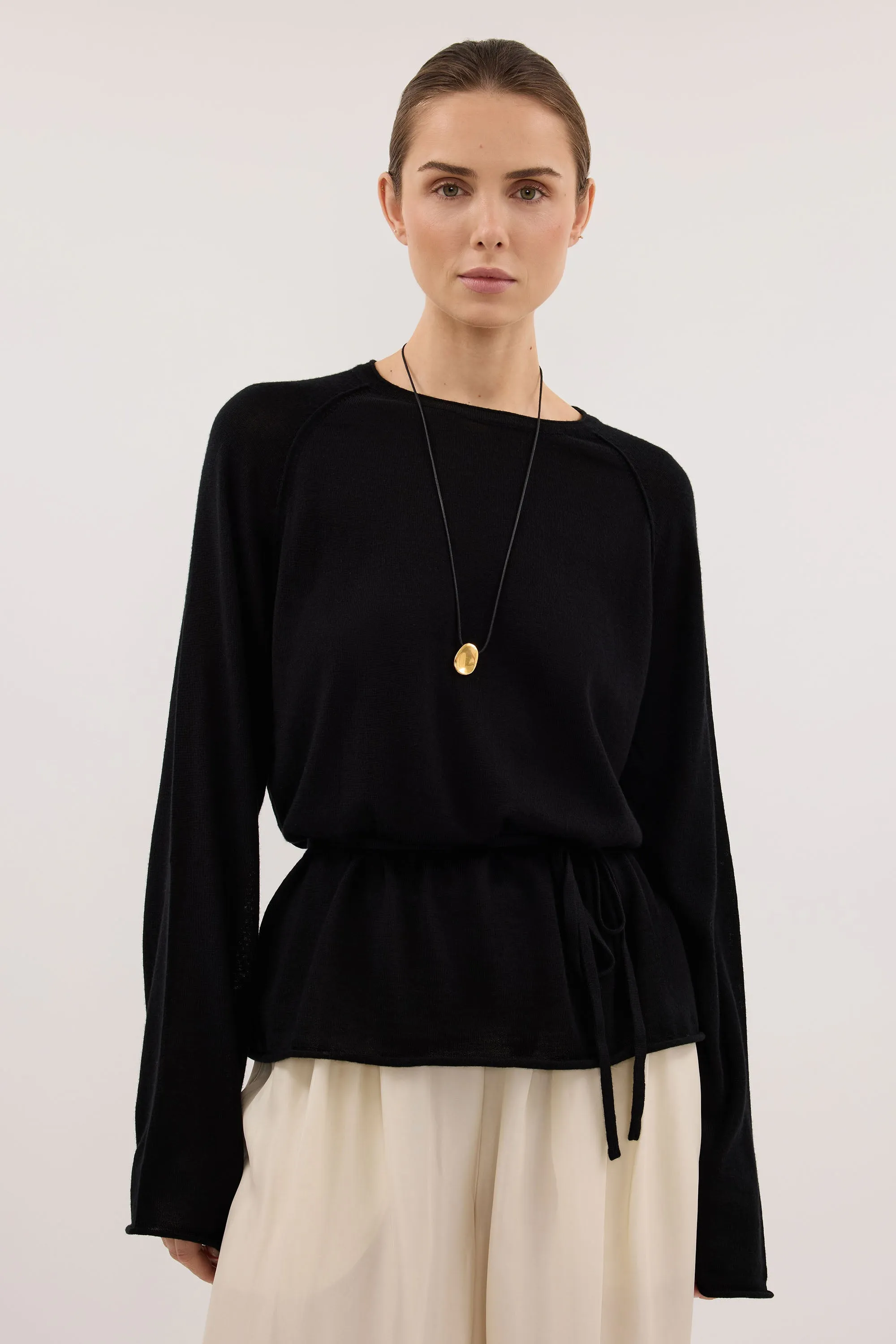 DUKE BLACK TIE MERINO KNIT TOP sold by Dissh product image thumbnail 2