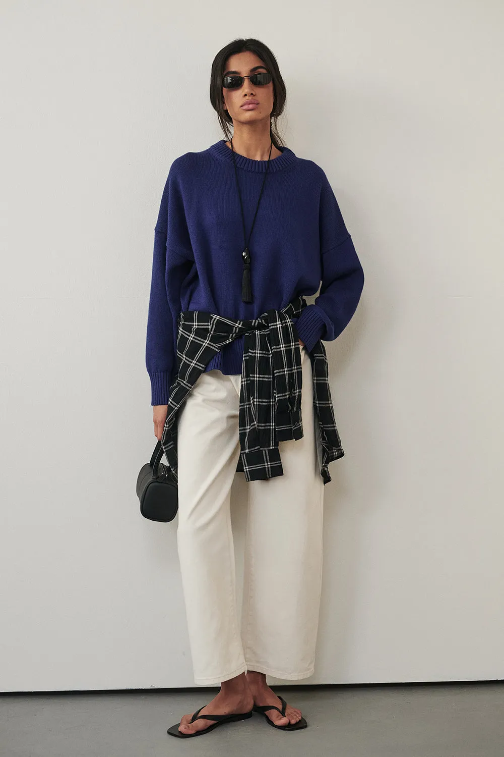 CECILIA COBALT CREW NECK JUMPER sold by Dissh