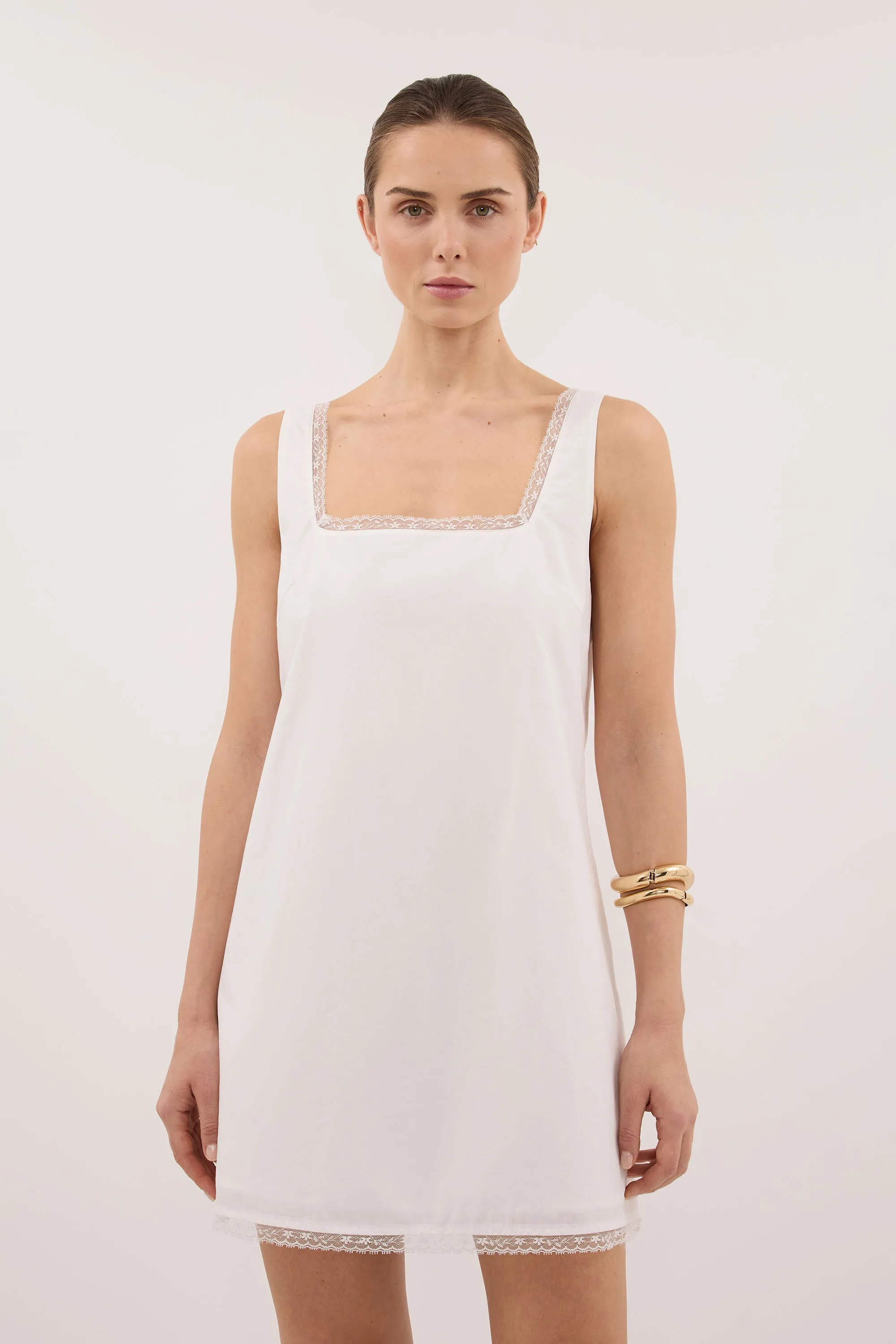 ROSIN WHITE LACE TRIM MINI DRESS - PRE ORDER sold by Dissh product image thumbnail 2
