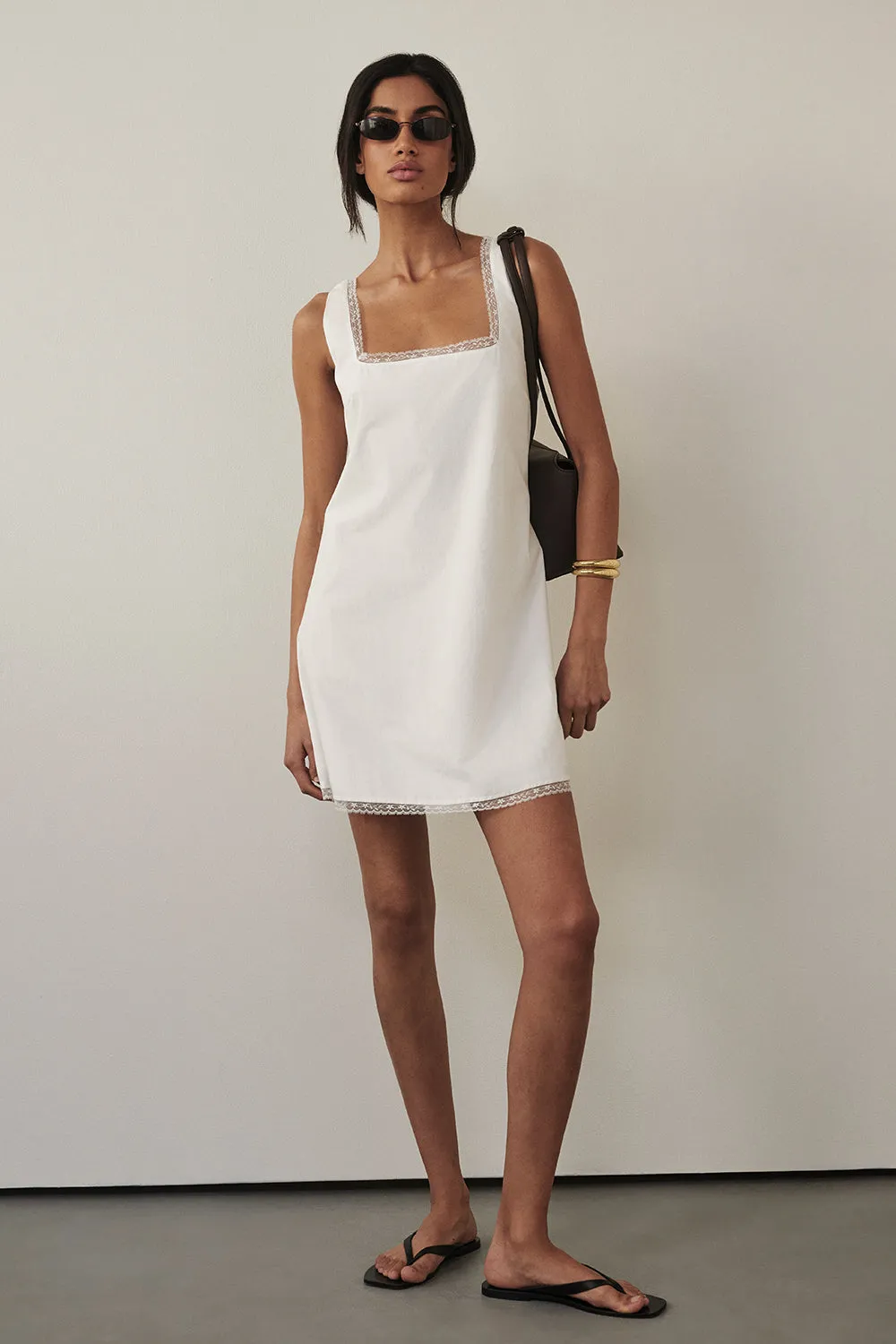 ROSIN WHITE LACE TRIM MINI DRESS - PRE ORDER sold by Dissh