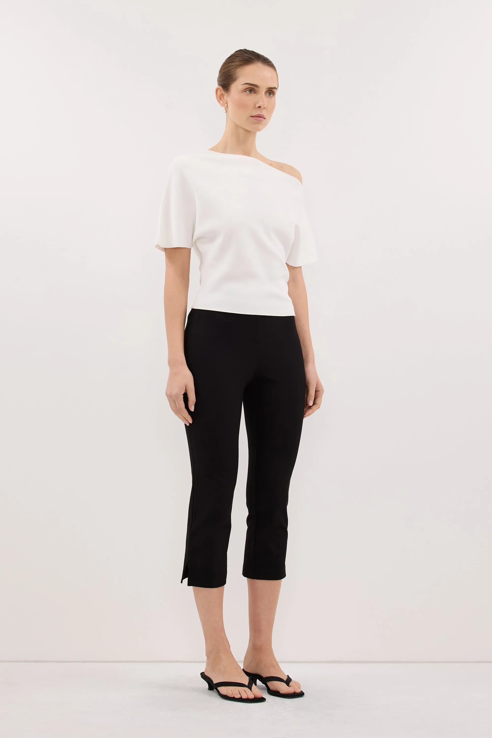 SCARLETT OFF WHITE ASYM KNIT TOP sold by Dissh product image thumbnail 3