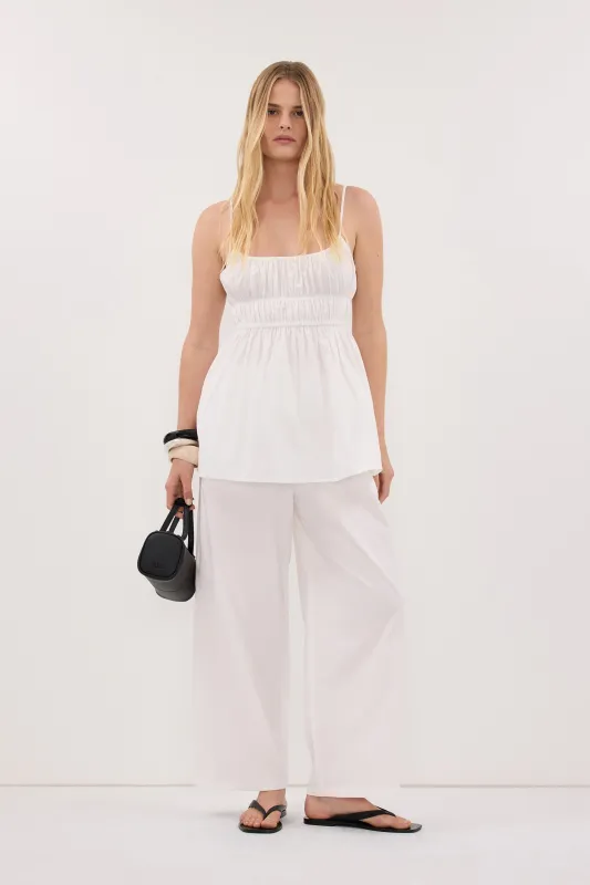 ZAHARA WHITE COTTON PANT made by Dissh