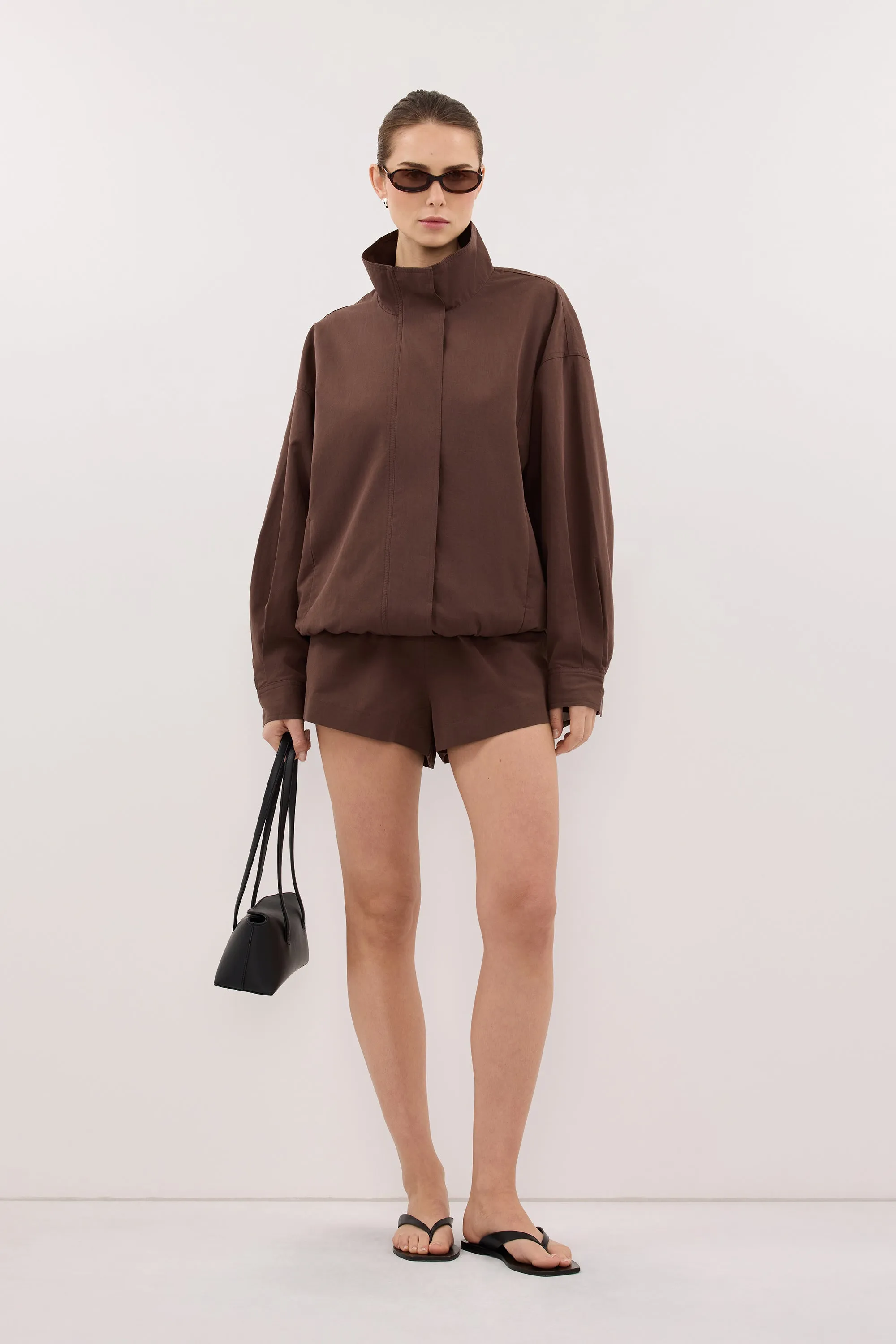RORY MILK CHOC LIGHTWEIGHT TRACK JACKET sold by Dissh product image thumbnail 3