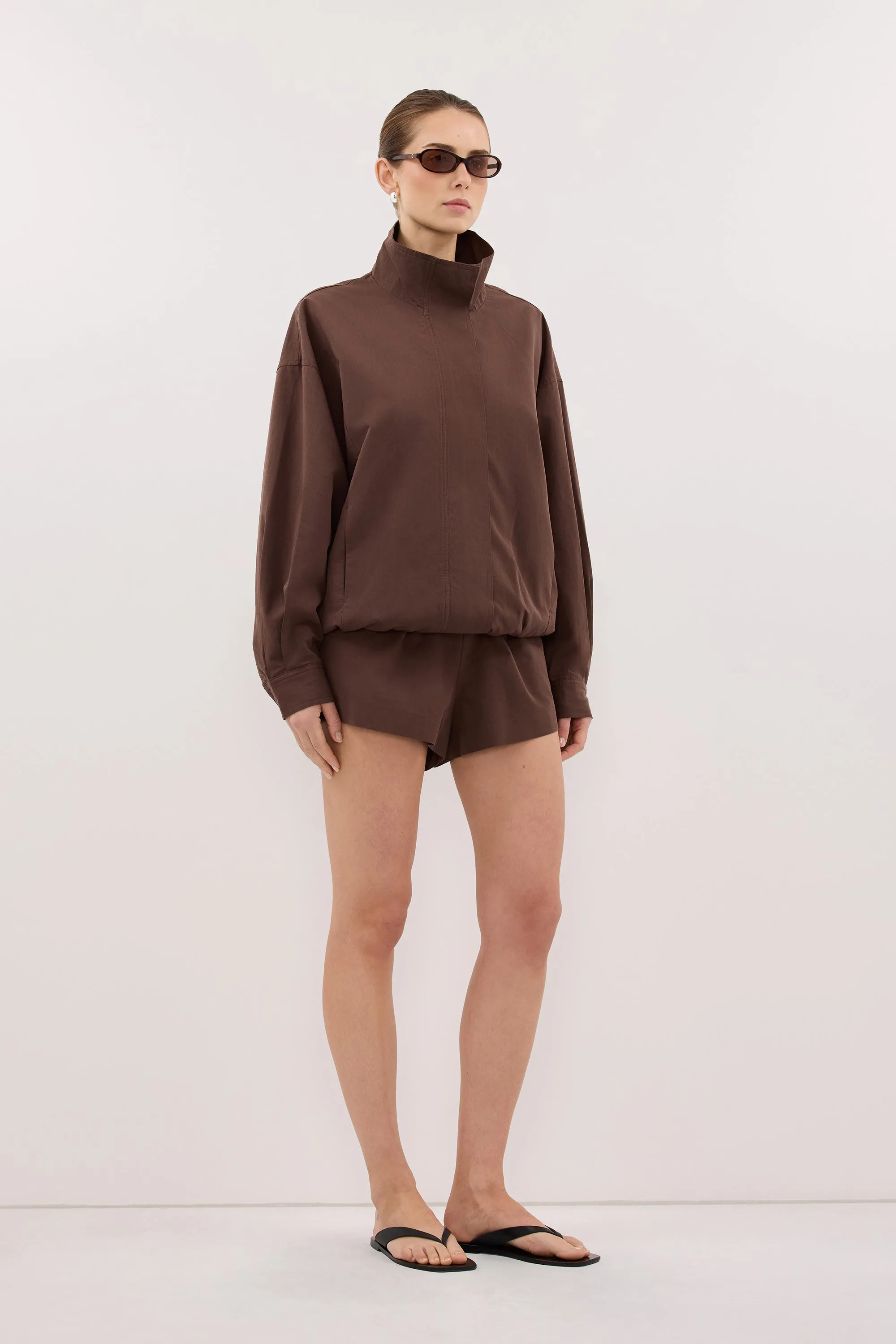RORY MILK CHOC LIGHTWEIGHT TRACK JACKET sold by Dissh product image thumbnail 4