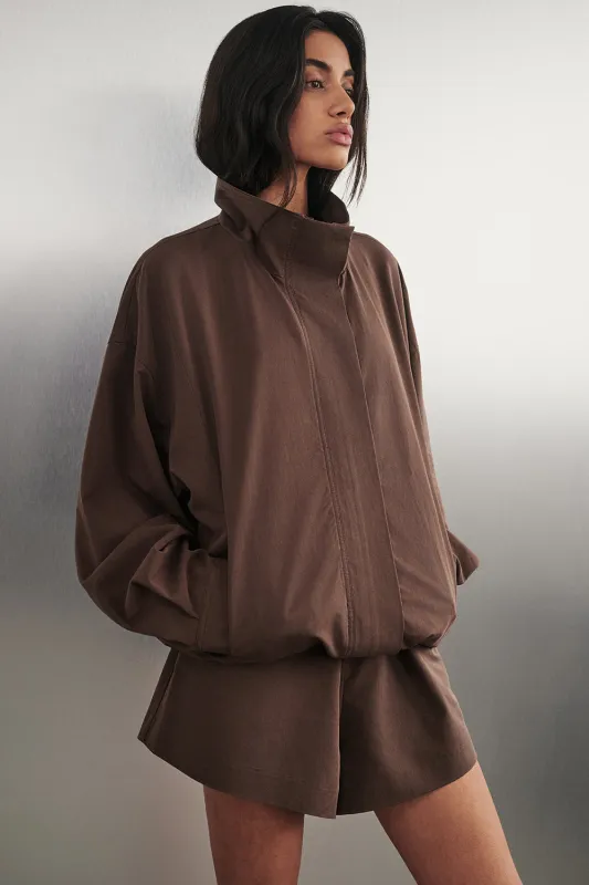 RORY MILK CHOC LIGHTWEIGHT TRACK JACKET made by Dissh