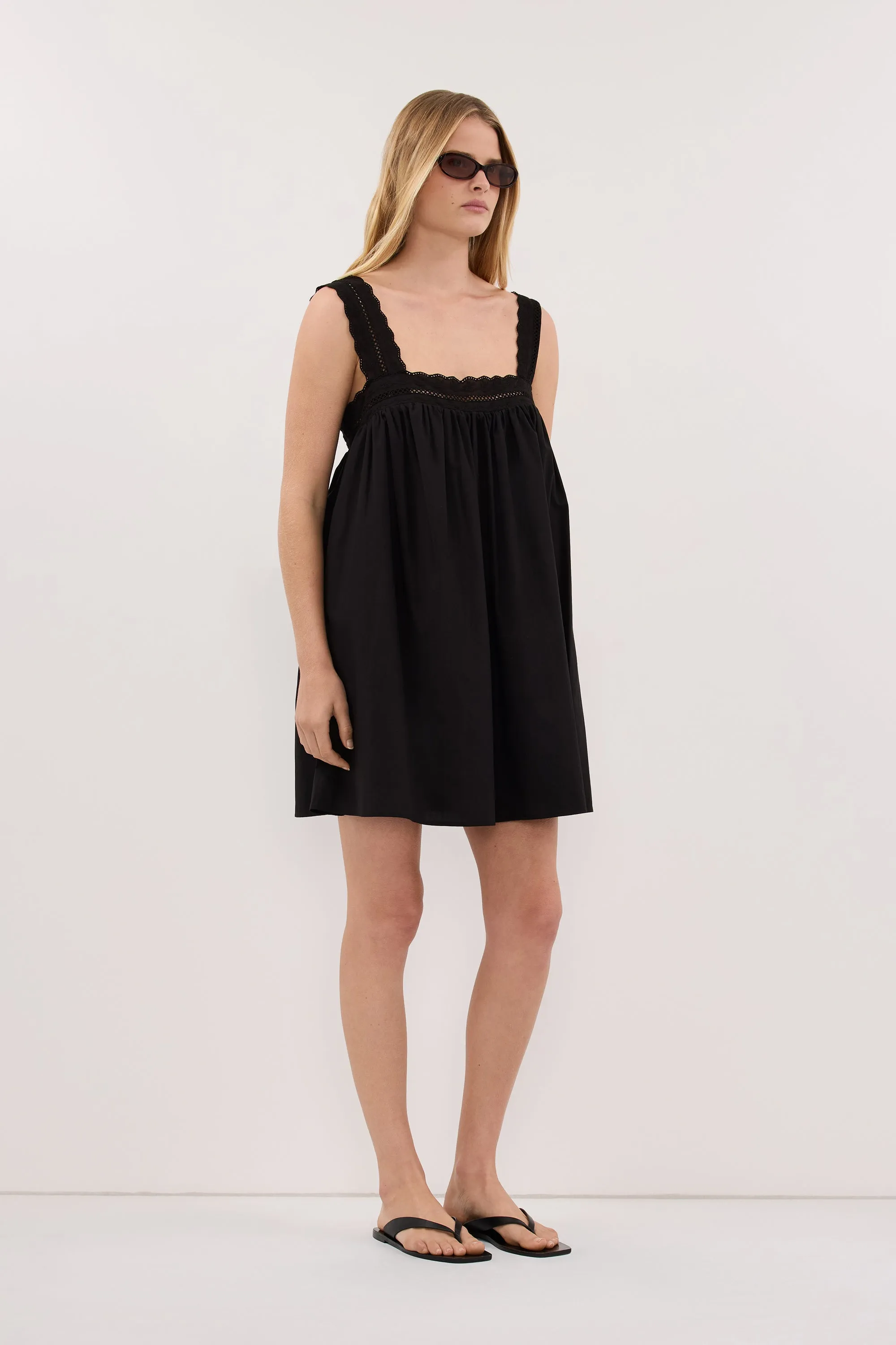 MIRANDA BLACK LACE TRIM MINI DRESS sold by Dissh product image thumbnail 3