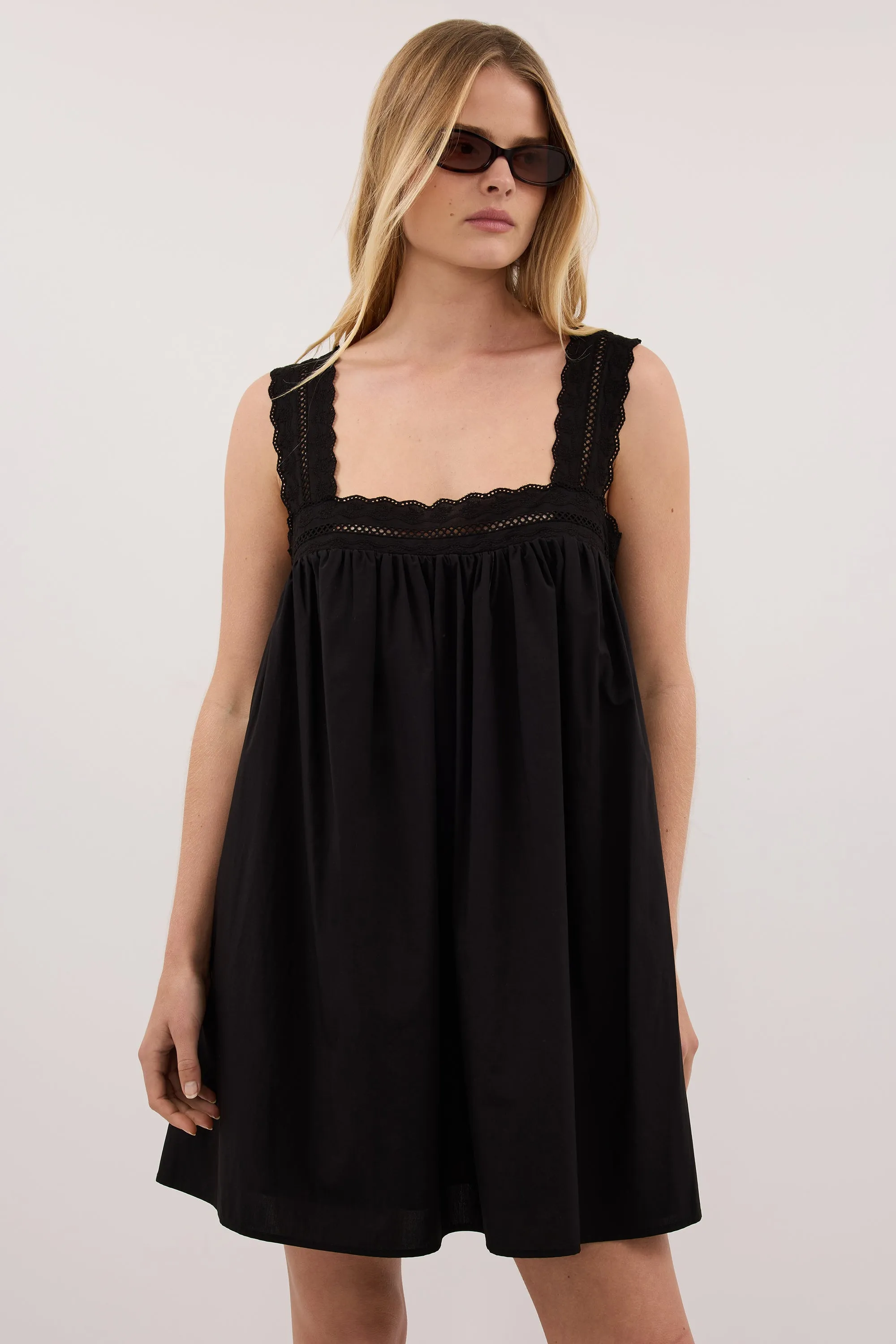 MIRANDA BLACK LACE TRIM MINI DRESS sold by Dissh product image thumbnail 2