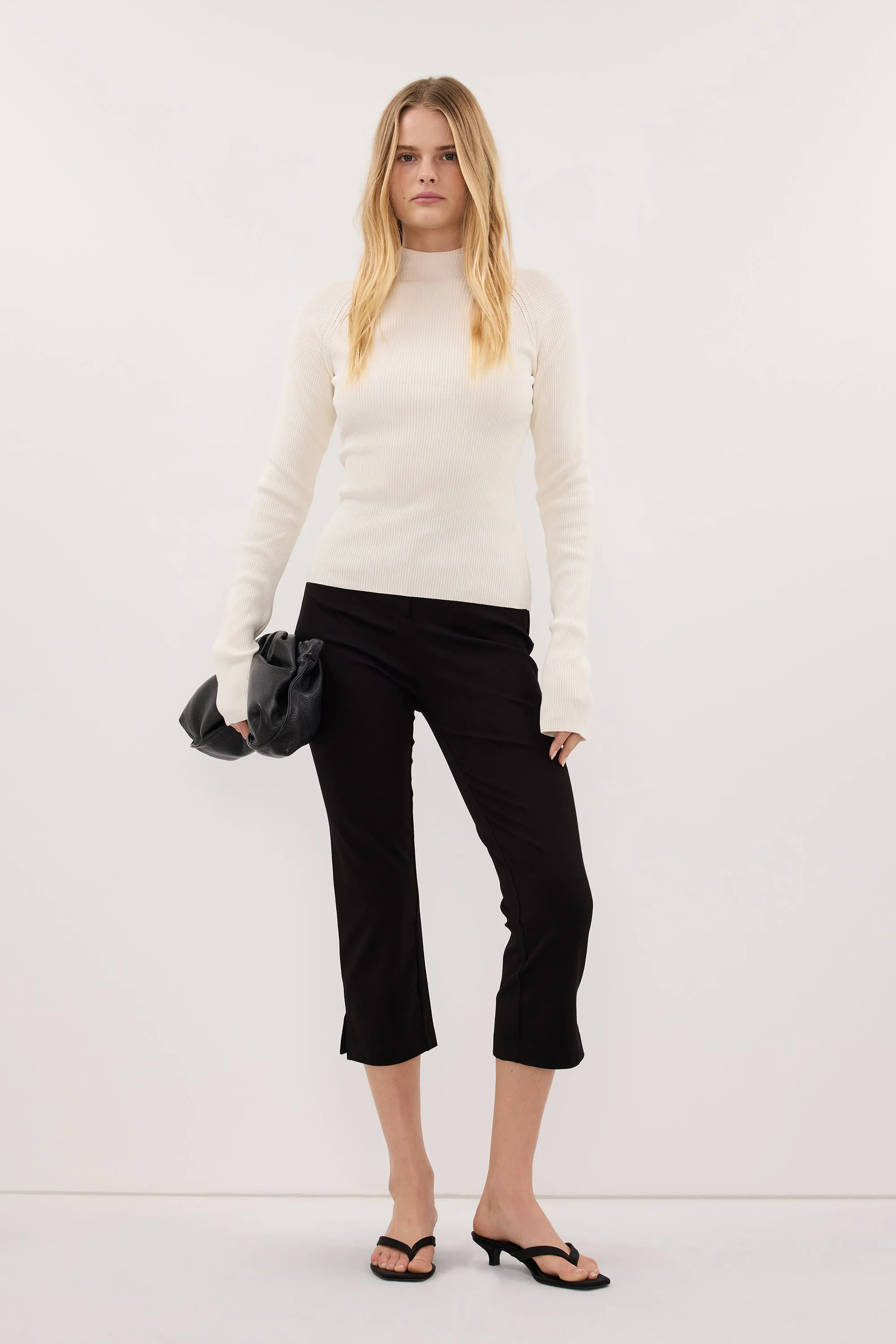 ANGEL CREAM RAGLAN FUNNEL NECK TOP sold by Dissh