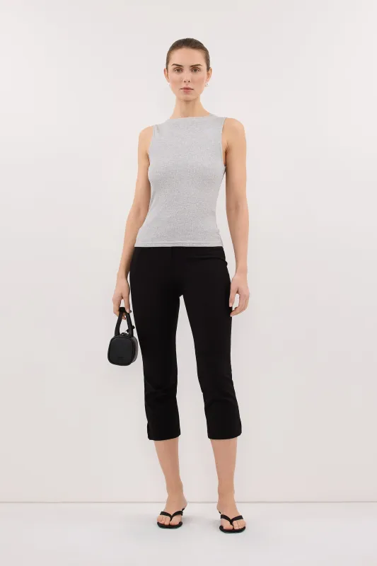 AMARA GREY MARLE BOAT NECK KNIT TANK made by Dissh