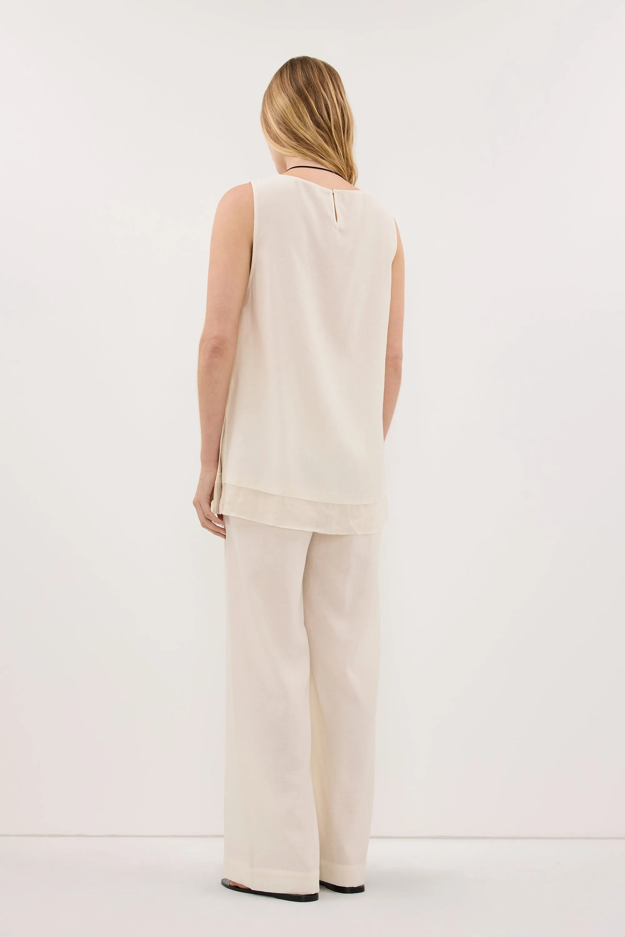 CALIA CREAM BOAT NECK TUNIC TOP sold by Dissh product image thumbnail 4