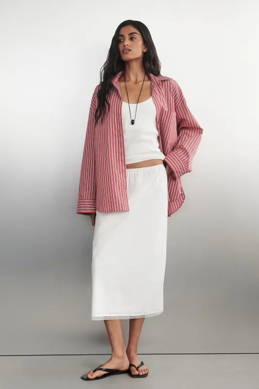 ROSIN WHITE KNEE LENGTH SKIRT made by Dissh
