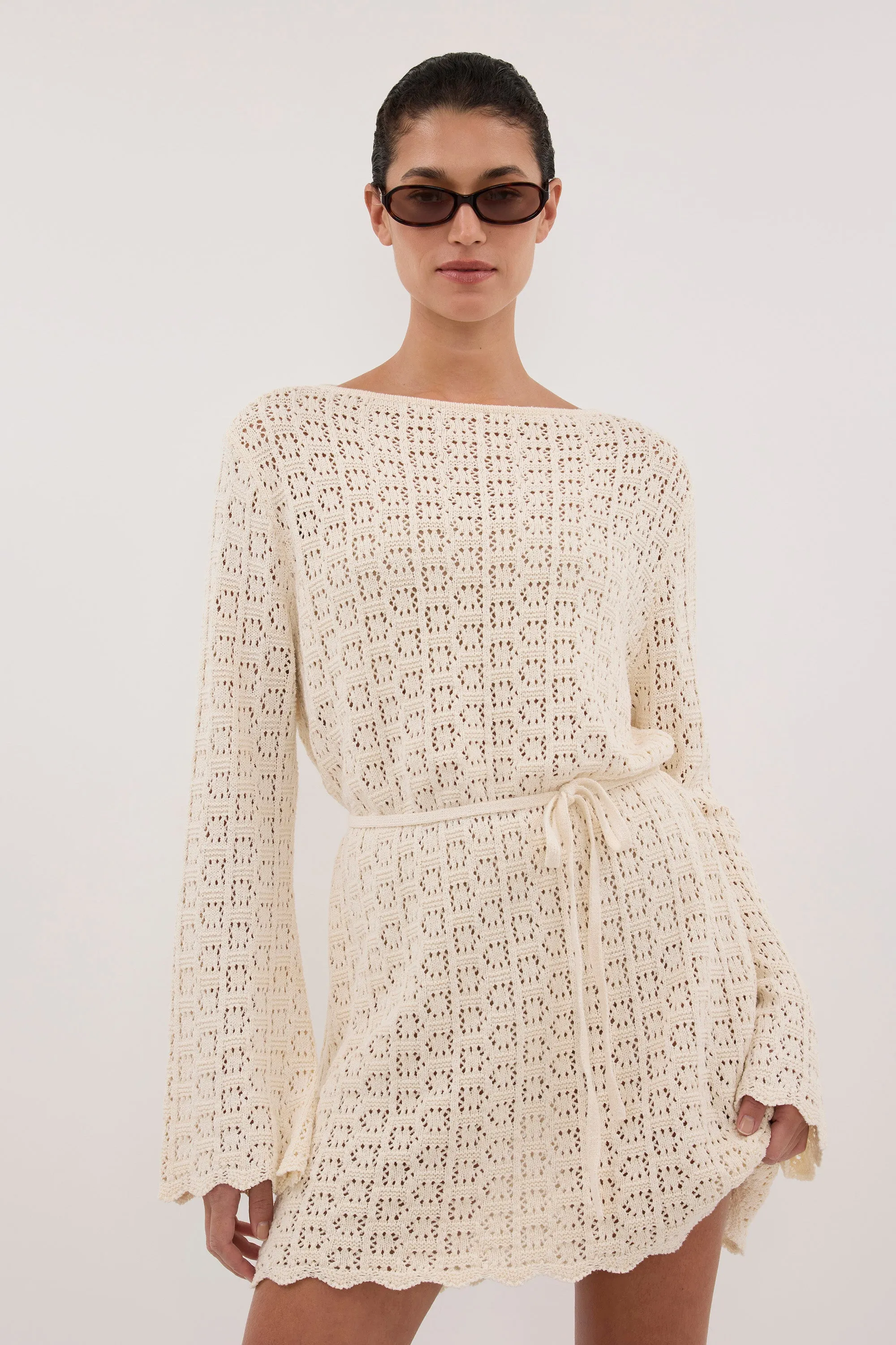KEIRA NATURAL LONG SLEEVE KNIT MINI DRESS sold by Dissh product image thumbnail 2