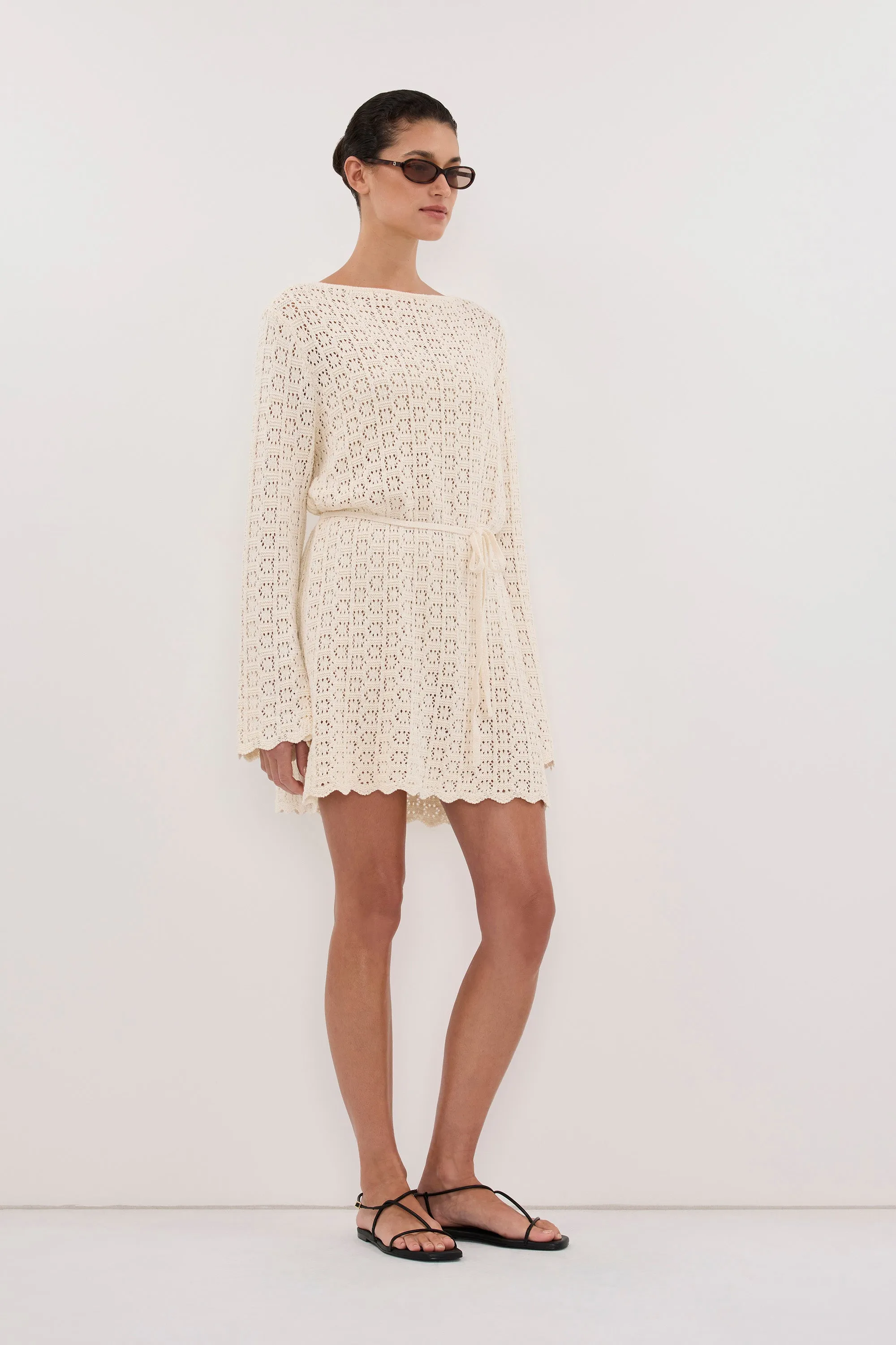 KEIRA NATURAL LONG SLEEVE KNIT MINI DRESS sold by Dissh product image thumbnail 4