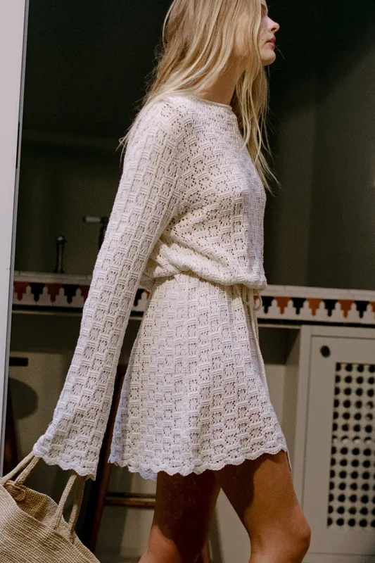 KEIRA NATURAL LONG SLEEVE KNIT MINI DRESS made by Dissh