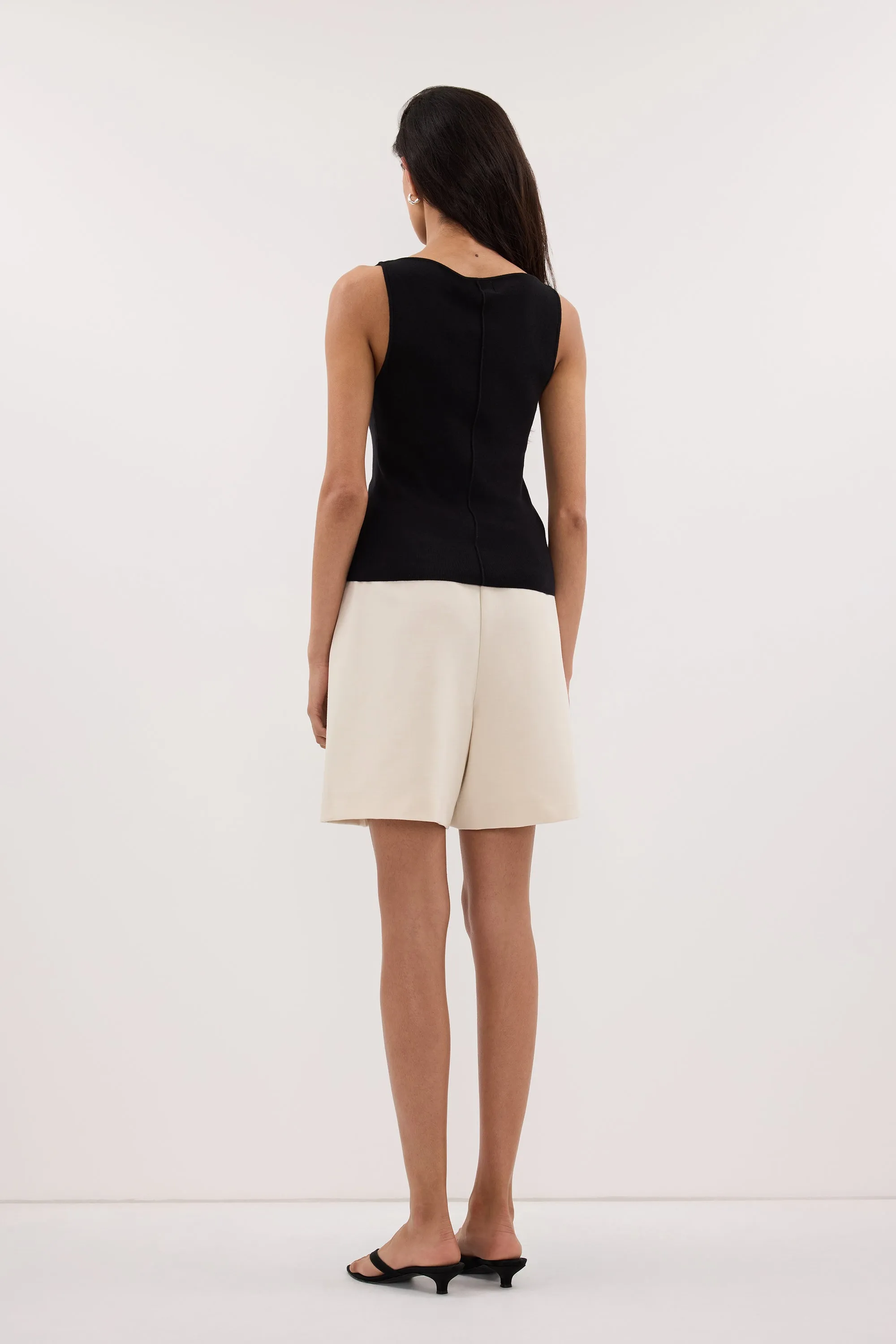SABRE BLACK KNIT BOAT NECK TANK sold by Dissh product image thumbnail 4