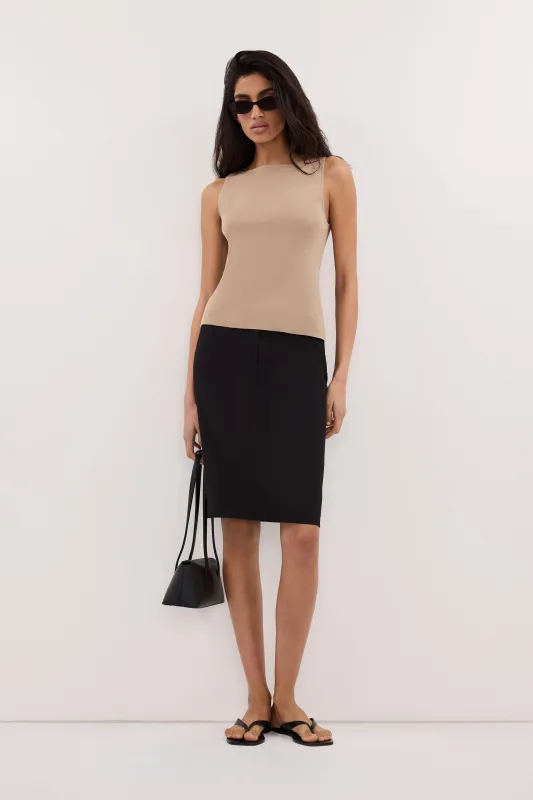 SABRE OAT KNIT BOAT NECK TANK made by Dissh