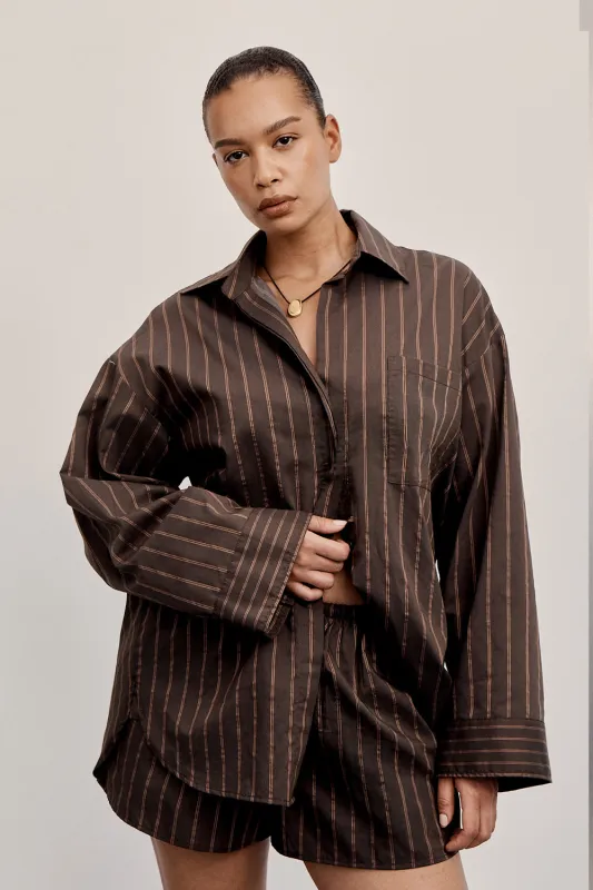 FABLE CHOC SILK BLEND SHIRT made by Dissh