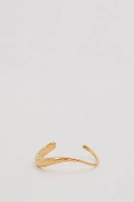 ANNA ROSSI WAVE GOLD BANGLE CUFF made by Dissh