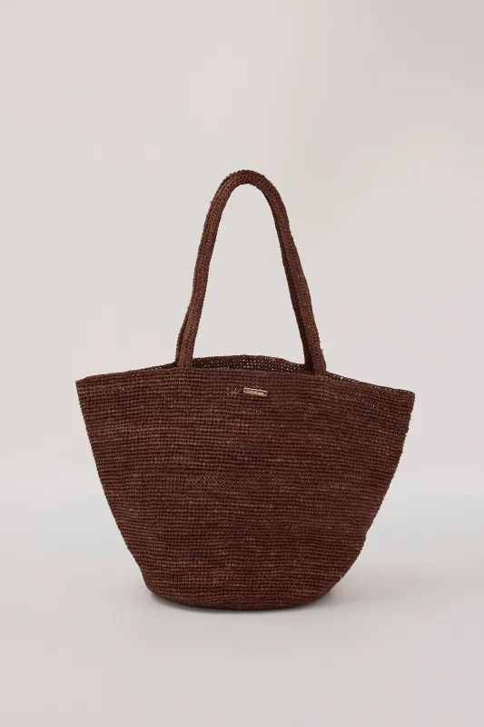 OCHRE LANE COCOA MINI RAFFIA TOTE made by Dissh