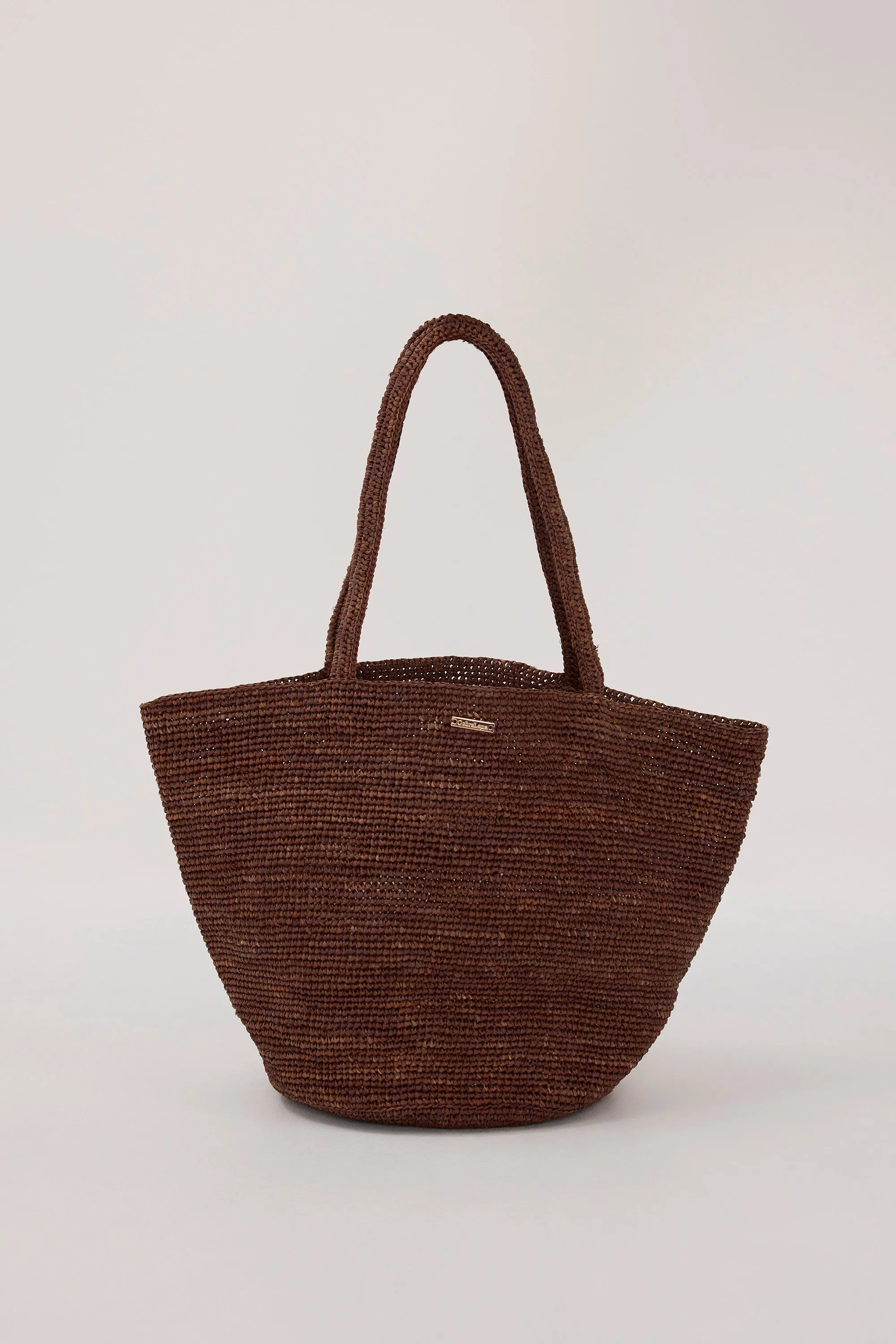 OCHRE LANE COCOA MINI RAFFIA TOTE sold by Dissh