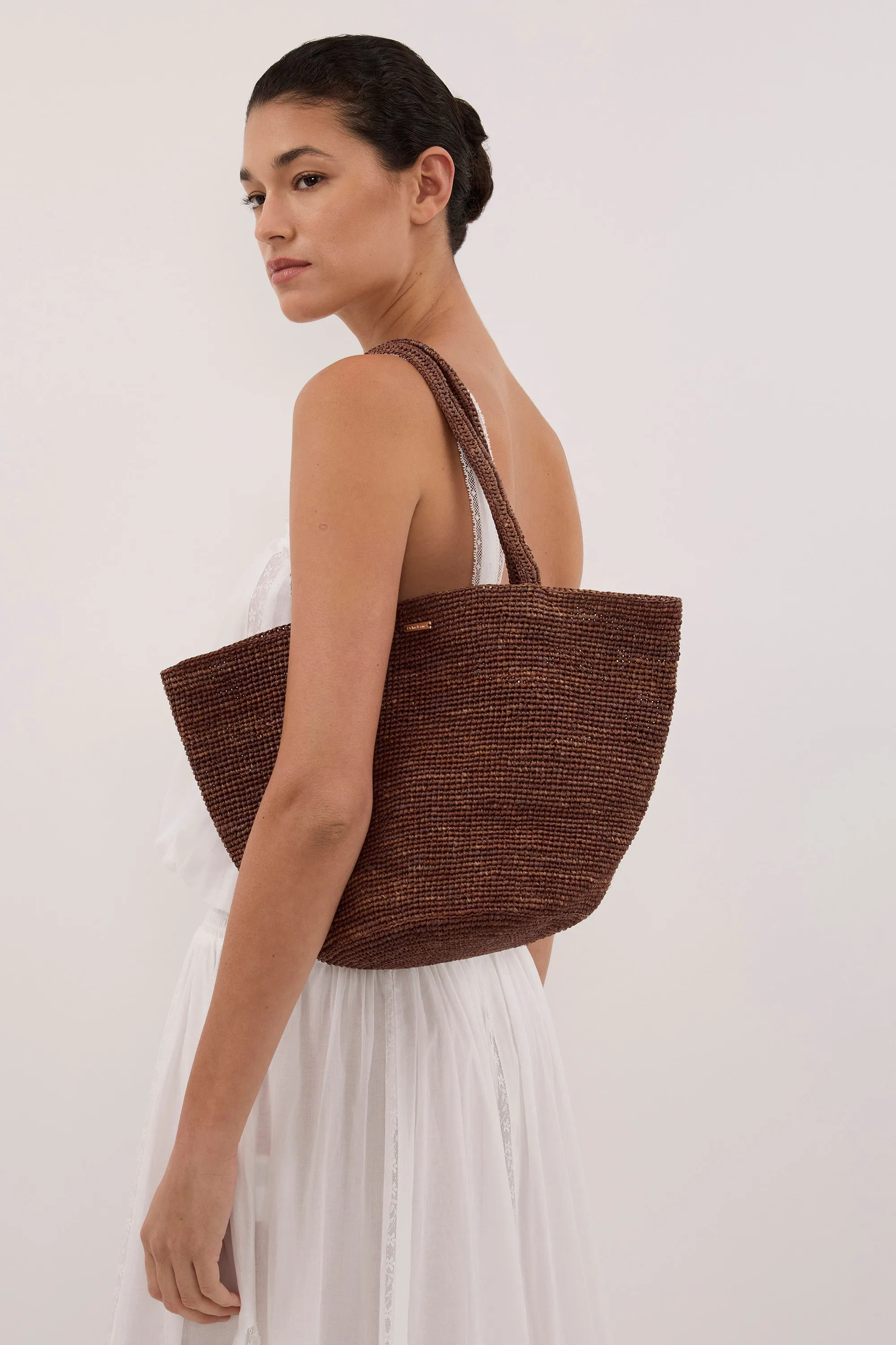 OCHRE LANE COCOA MINI RAFFIA TOTE sold by Dissh product image thumbnail 2