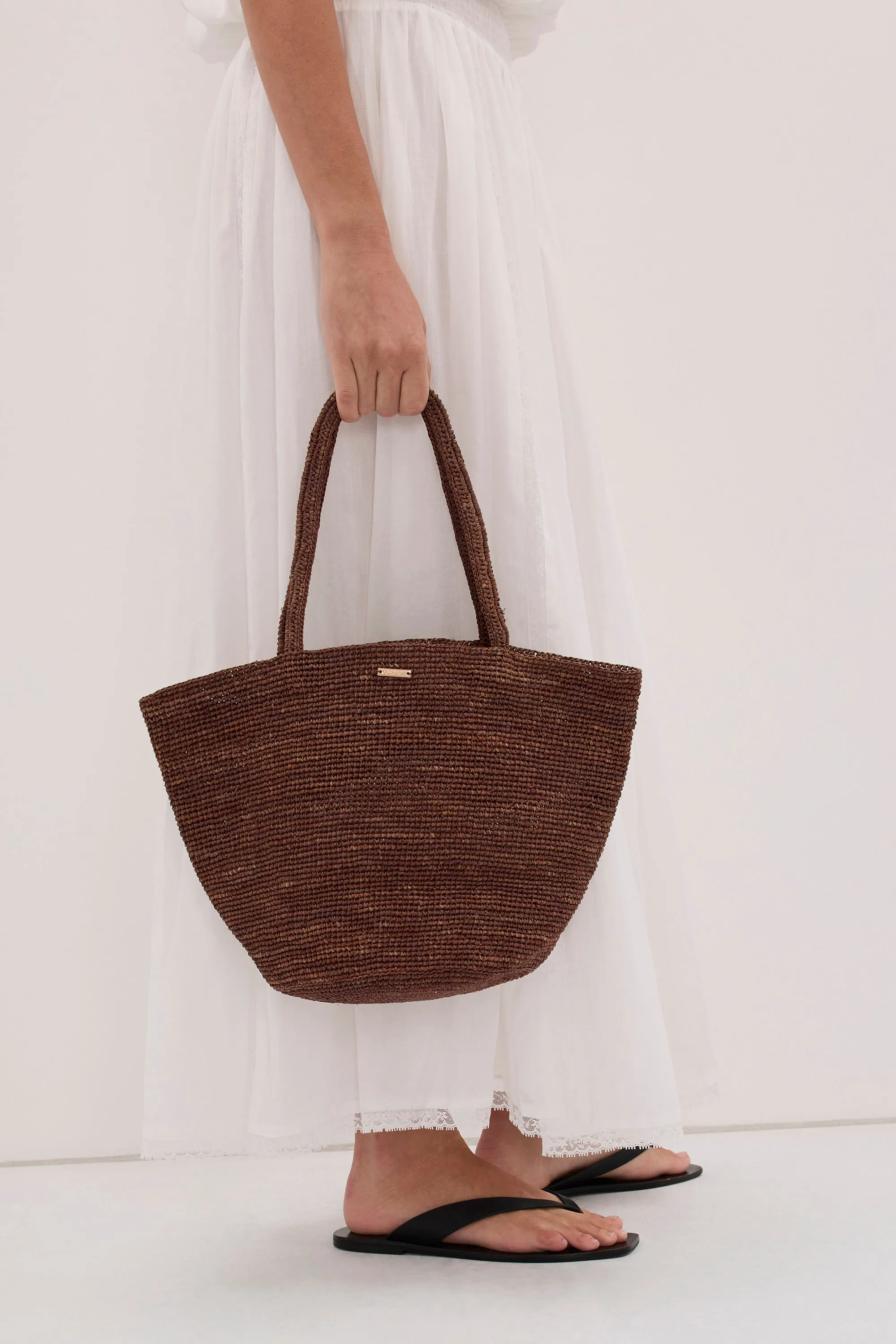 OCHRE LANE COCOA MINI RAFFIA TOTE sold by Dissh product image thumbnail 3
