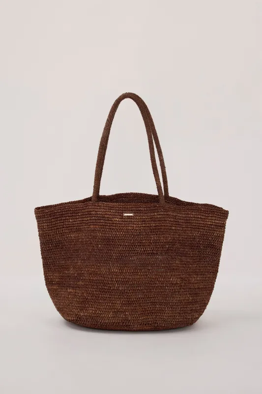 OCHRE LANE COCOA MAXI RAFFIA TOTE made by Dissh