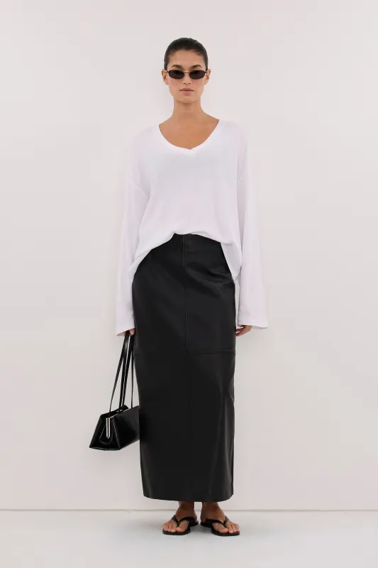 DARINA WHITE V NECK SLEEVED TOP made by Dissh