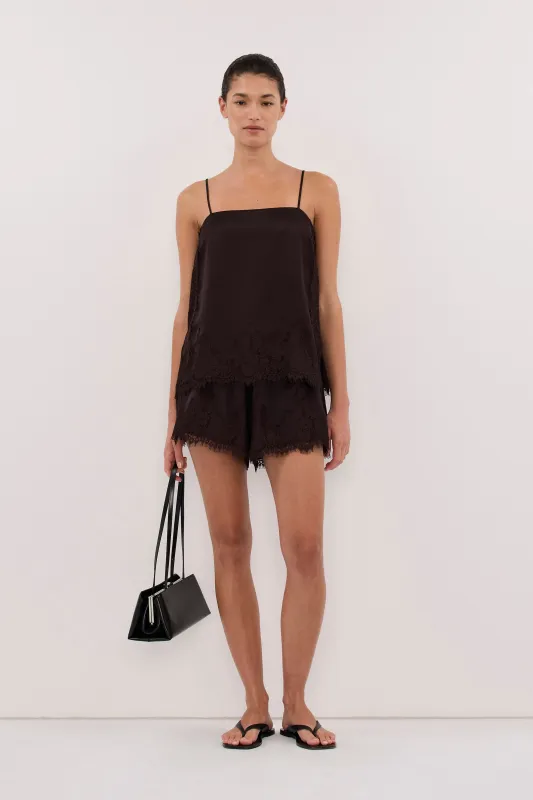 SELENE ESPRESSO SATIN SHORT made by Dissh