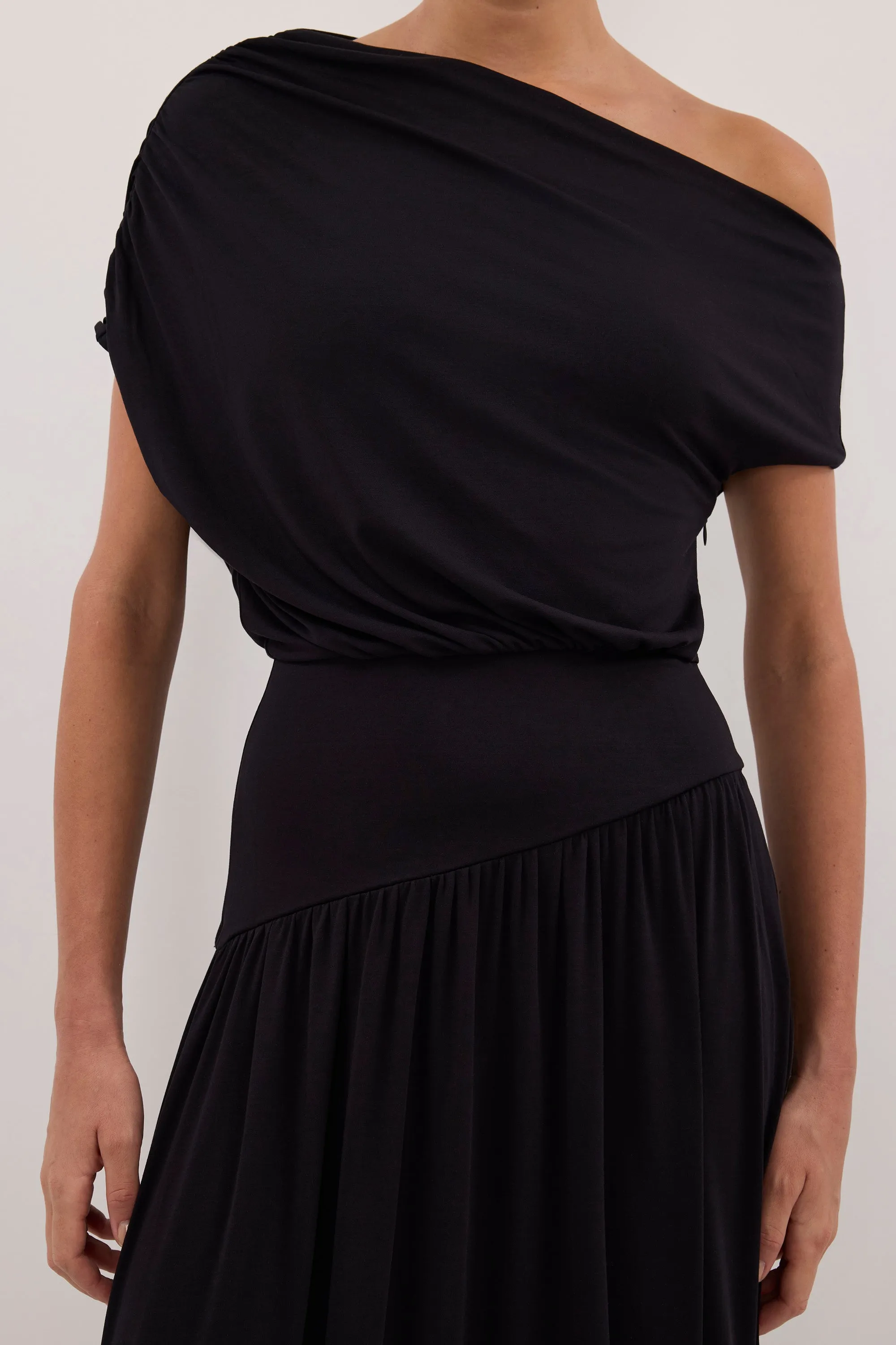 ELSIE BLACK MODAL ASYM MAXI DRESS sold by Dissh product image thumbnail 5