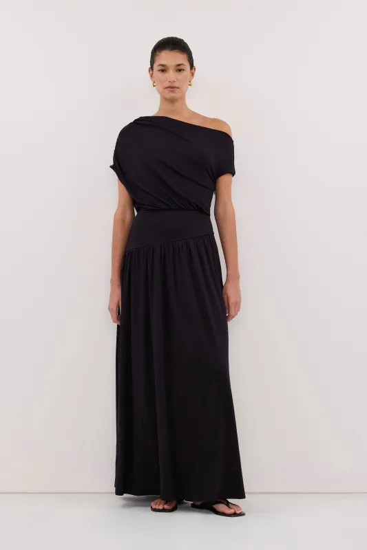 ELSIE BLACK MODAL ASYM MAXI DRESS made by Dissh