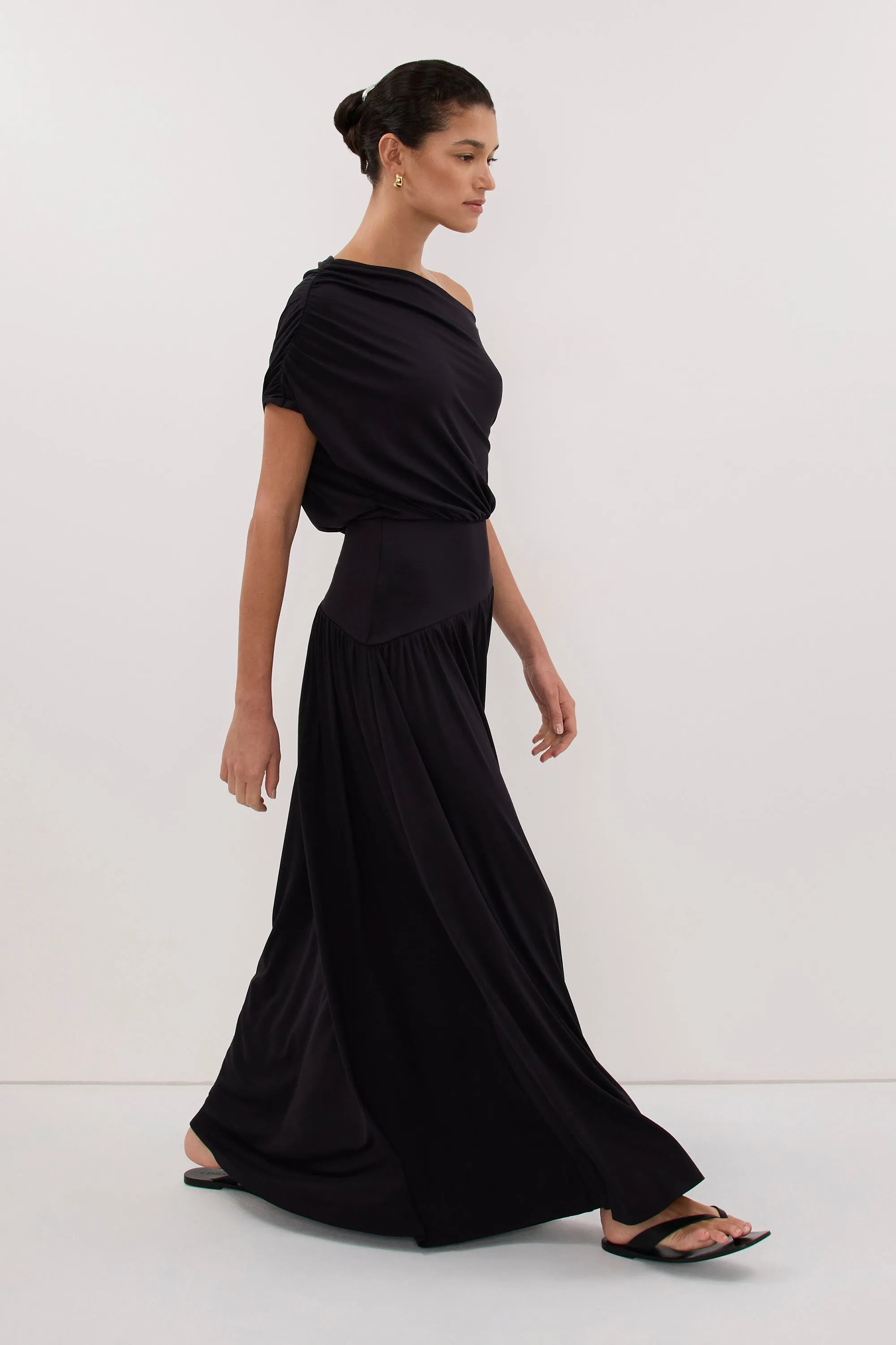 ELSIE BLACK MODAL ASYM MAXI DRESS sold by Dissh product image thumbnail 3
