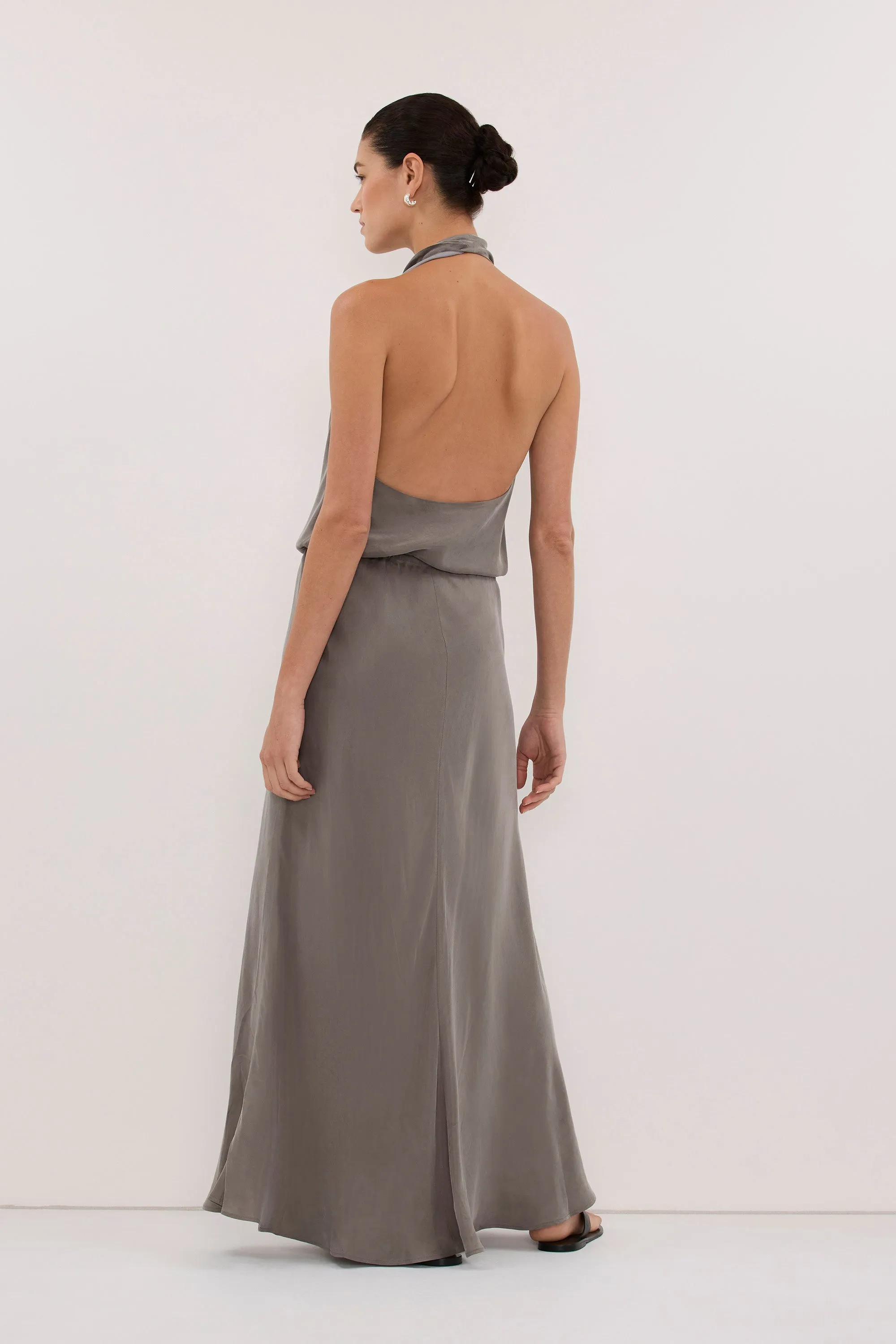 ADELE STEEL GREY CUPRO MIDI DRESS sold by Dissh product image thumbnail 4