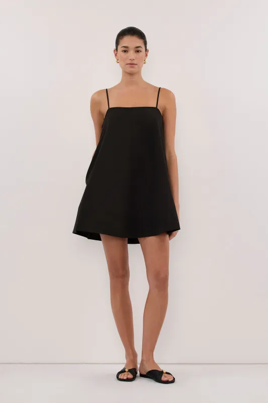 DANI BLACK COTTON MINI DRESS made by Dissh