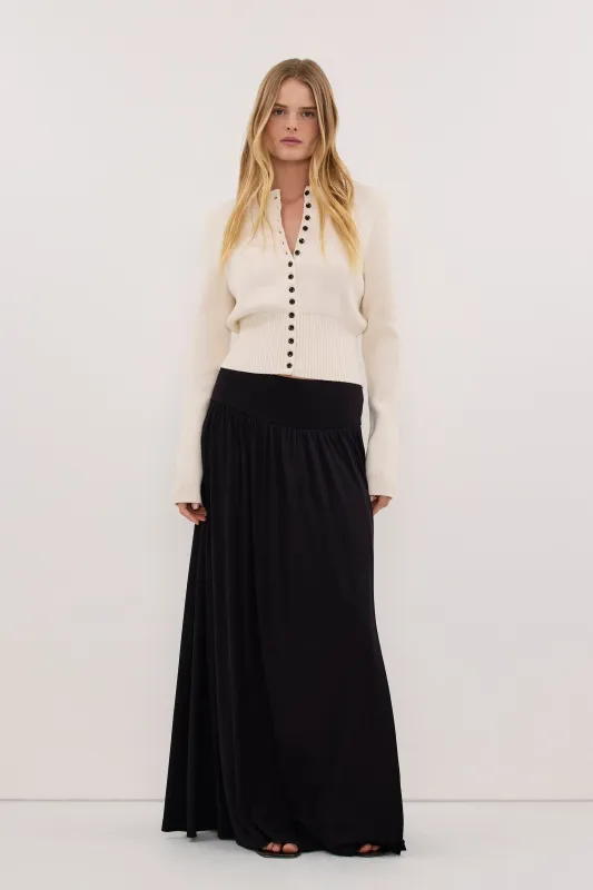 ELSIE BLACK MODAL MAXI SKIRT made by Dissh