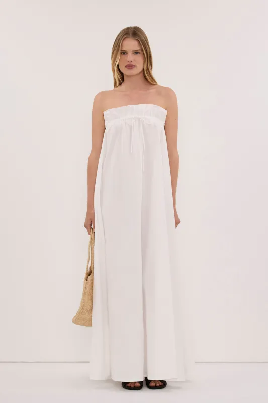 BERNICE WHITE PAPERBAG MIDI DRESS made by Dissh