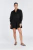 VIOLET BLACK LINEN MINI DRESS sold by Dissh