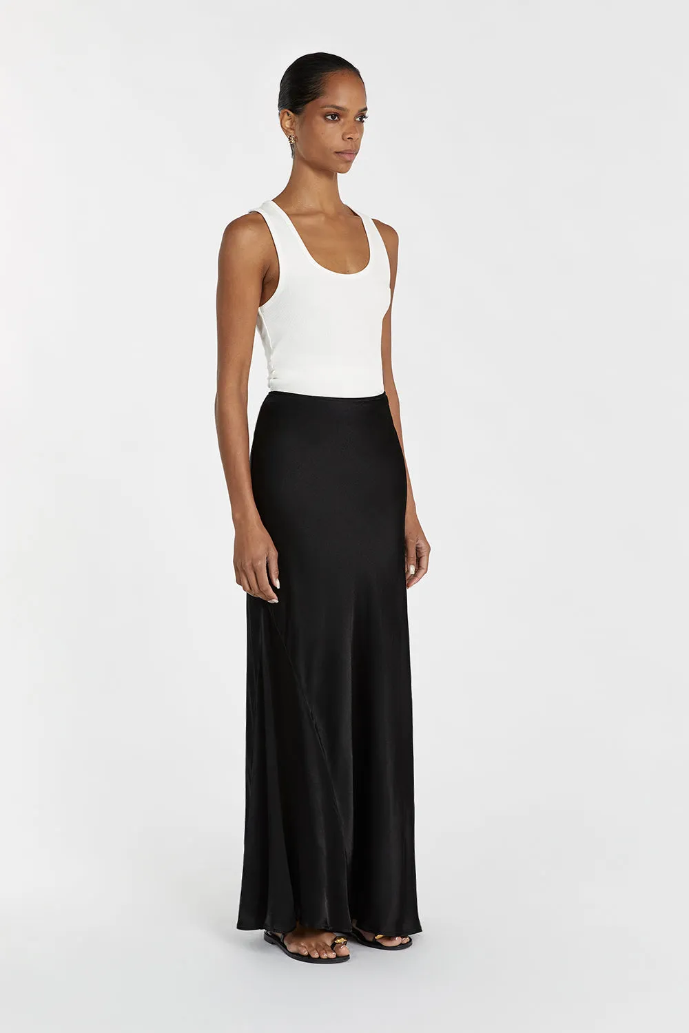 CHARLI BLACK SATIN MAXI SKIRT sold by Dissh product image thumbnail 4