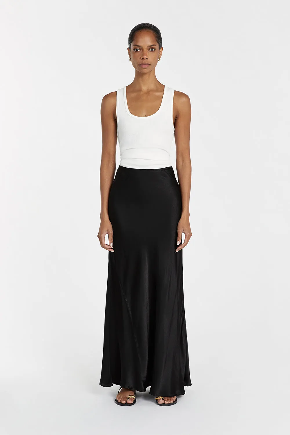 CHARLI BLACK SATIN MAXI SKIRT sold by Dissh product image thumbnail 2