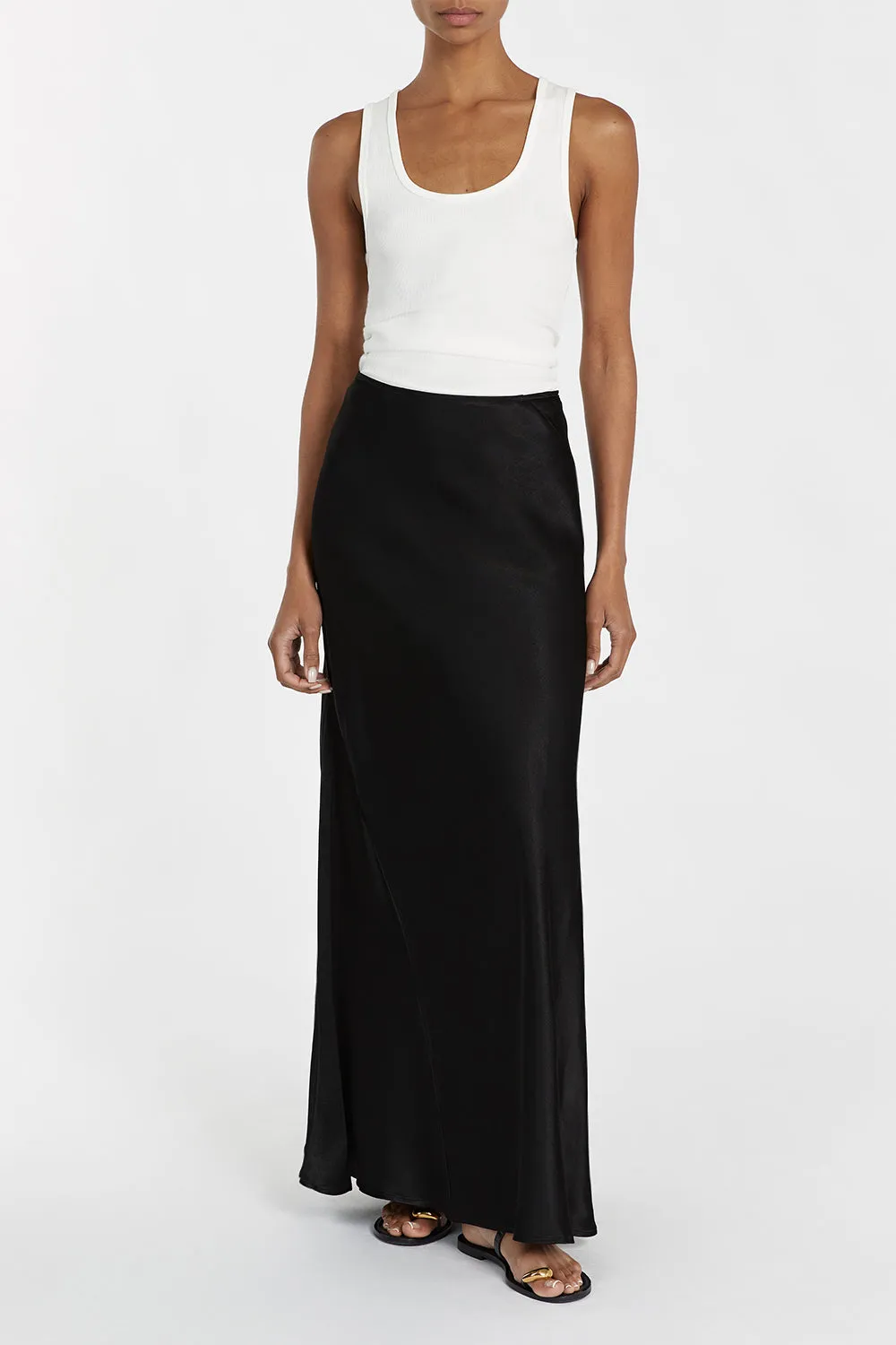 CHARLI BLACK SATIN MAXI SKIRT sold by Dissh product image thumbnail 3
